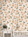 Pink Blooms Wallpaper | Girls Nursery Wallpaper | Kids Wallpaper | Childrens Wallpaper | Peel Stick Wallpaper | Removable Wallpaper 3573 - JamesAndColors