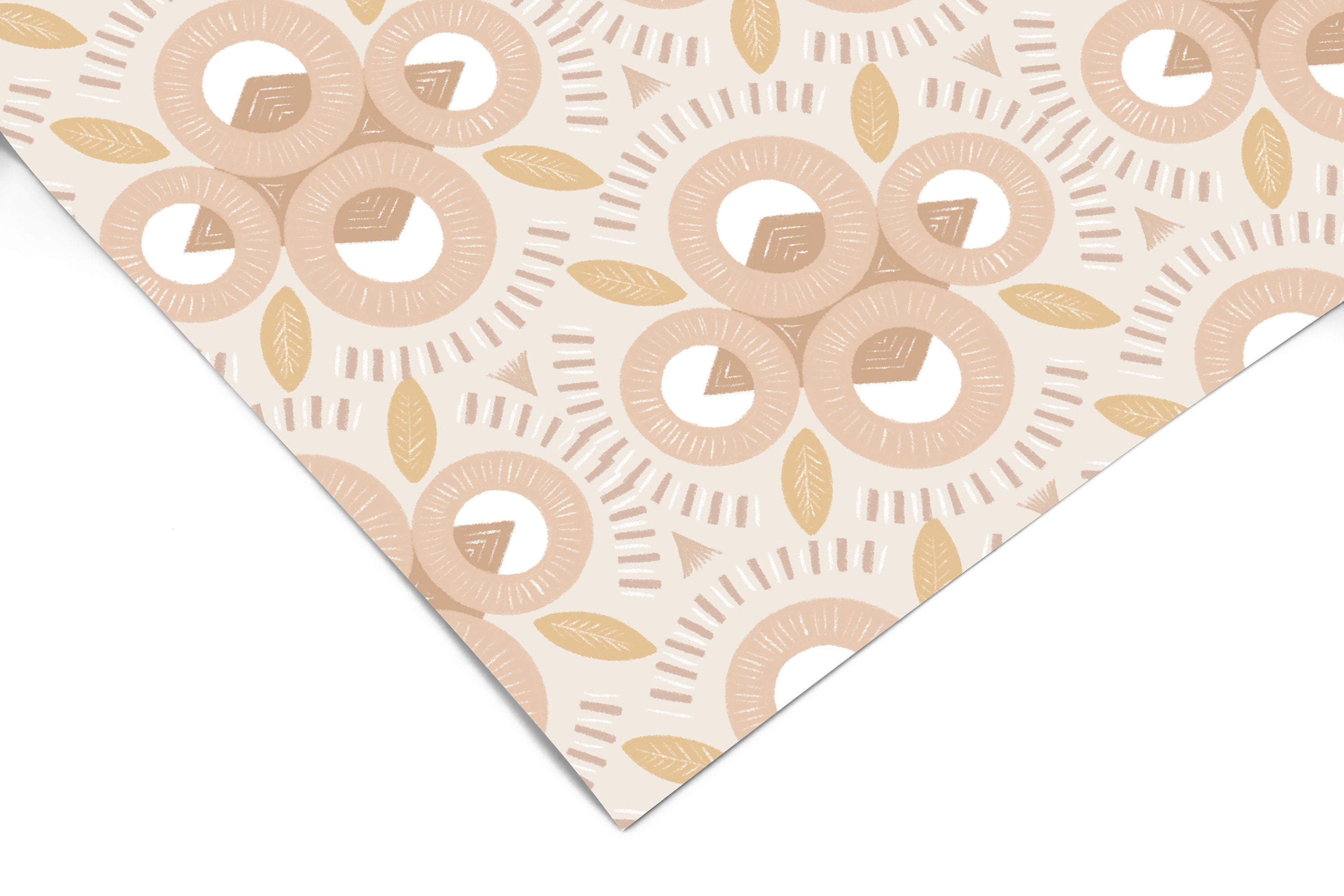 Tan Boho Geometric Wallpaper | Removable Wallpaper | Peel And Stick Wallpaper | Adhesive Wallpaper | Wall Paper Peel Stick Wall Mural 3627 - JamesAndColors