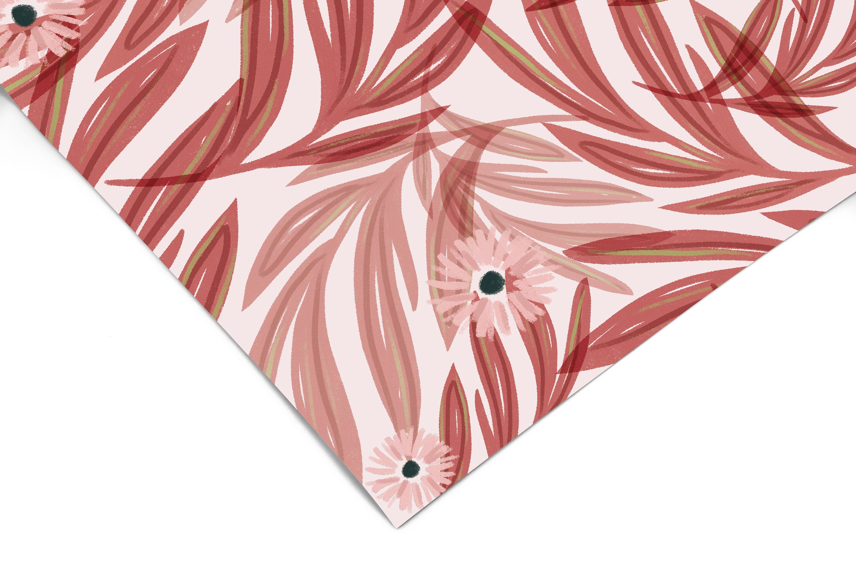Pink Whimsey Floral Wallpaper | Removable Wallpaper | Peel And Stick Wallpaper | Adhesive Wallpaper | Wall Paper Peel Stick Wall Mural 3621 - JamesAndColors