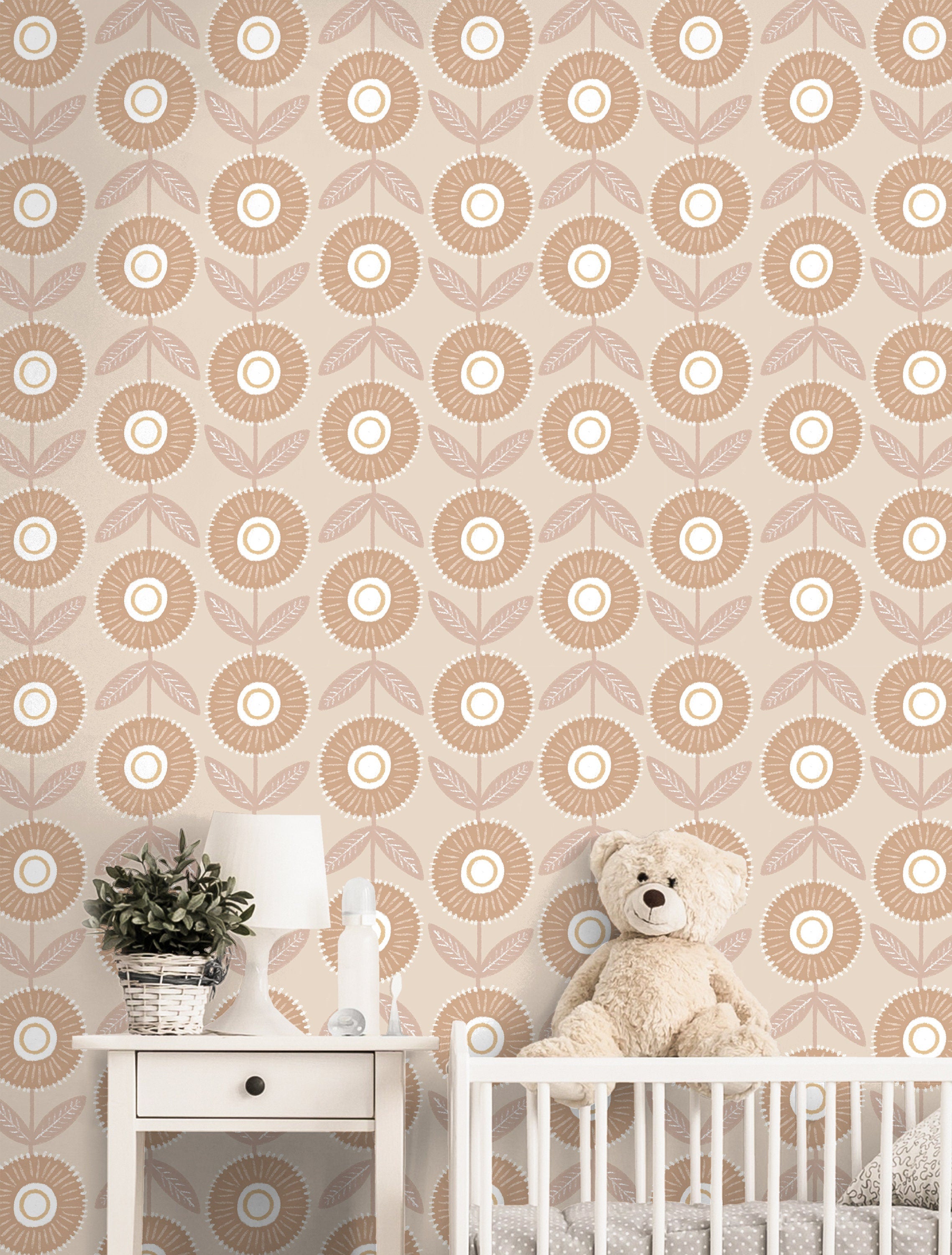 Farmhouse Floral Wallpaper | Removable Wallpaper | Peel And Stick Wallpaper | Adhesive Wallpaper | Wall Paper Peel Stick Wall Mural 3608 - JamesAndColors