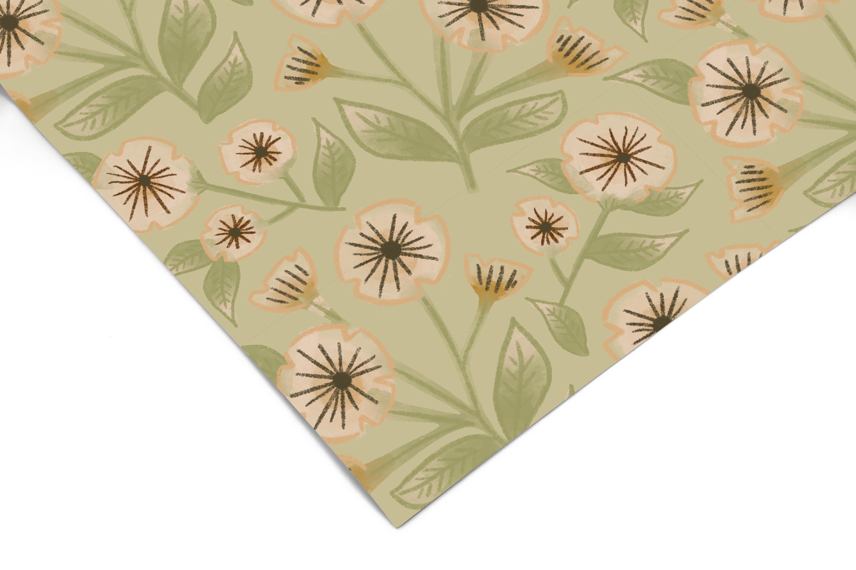 Farmhouse Pink Floral Contact Paper | Peel And Stick Wallpaper | Removable Wallpaper | Shelf Liner | Drawer Liner | Peel and Stick Paper 993