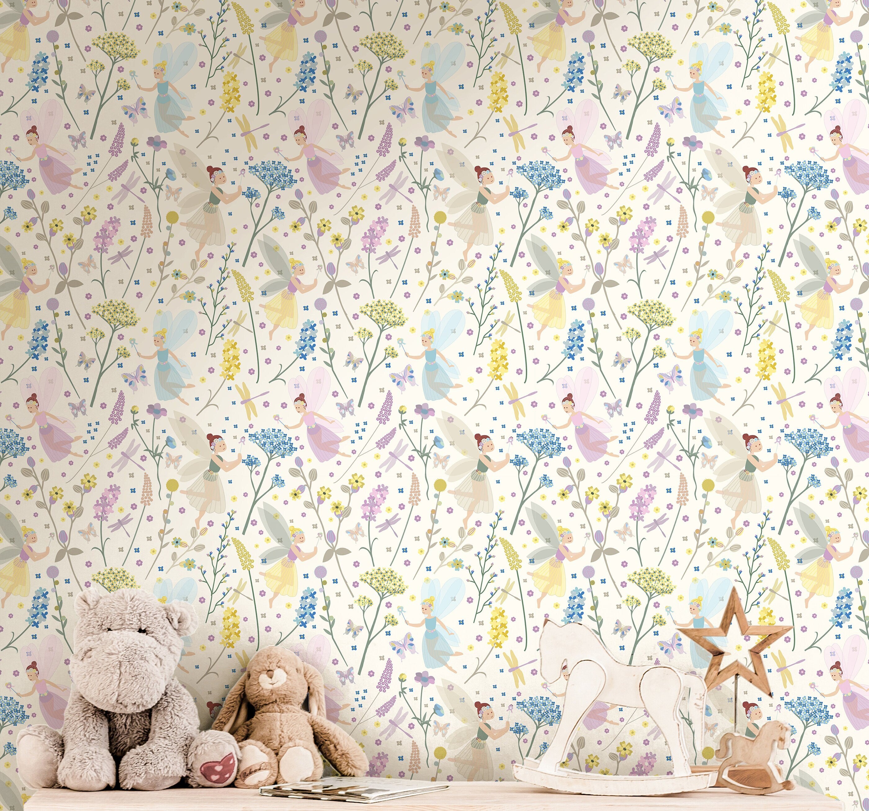 Girl Nursery Decor Wallpaper | Adhesive Wallpaper | Peel And Stick Wallpaper | Removable Wallpaper | Wall Paper Peel And Stick Mural 976 - JamesAndColors