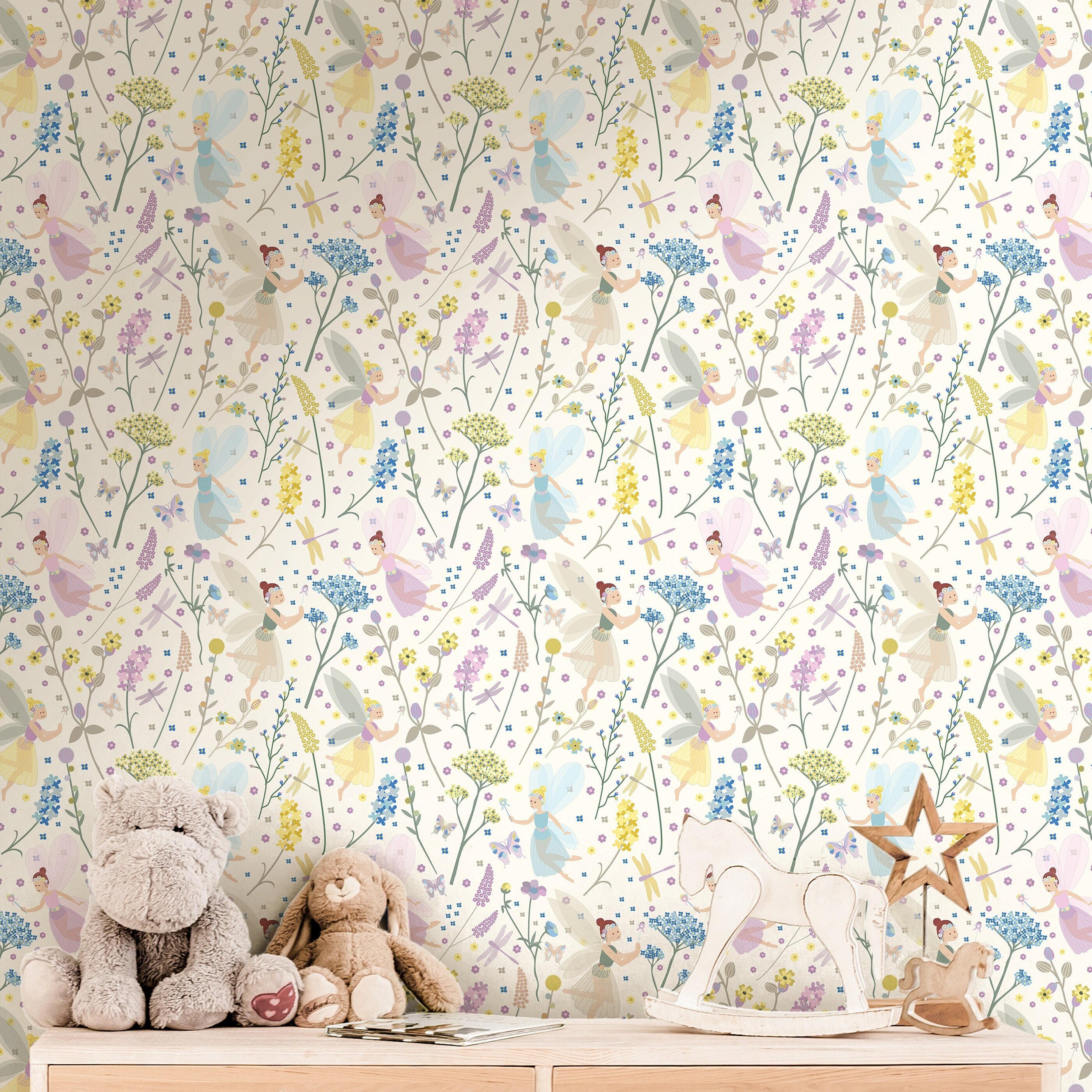 Girl Nursery Decor Wallpaper | Adhesive Wallpaper | Peel And Stick Wallpaper | Removable Wallpaper | Wall Paper Peel And Stick Mural 976 - JamesAndColors