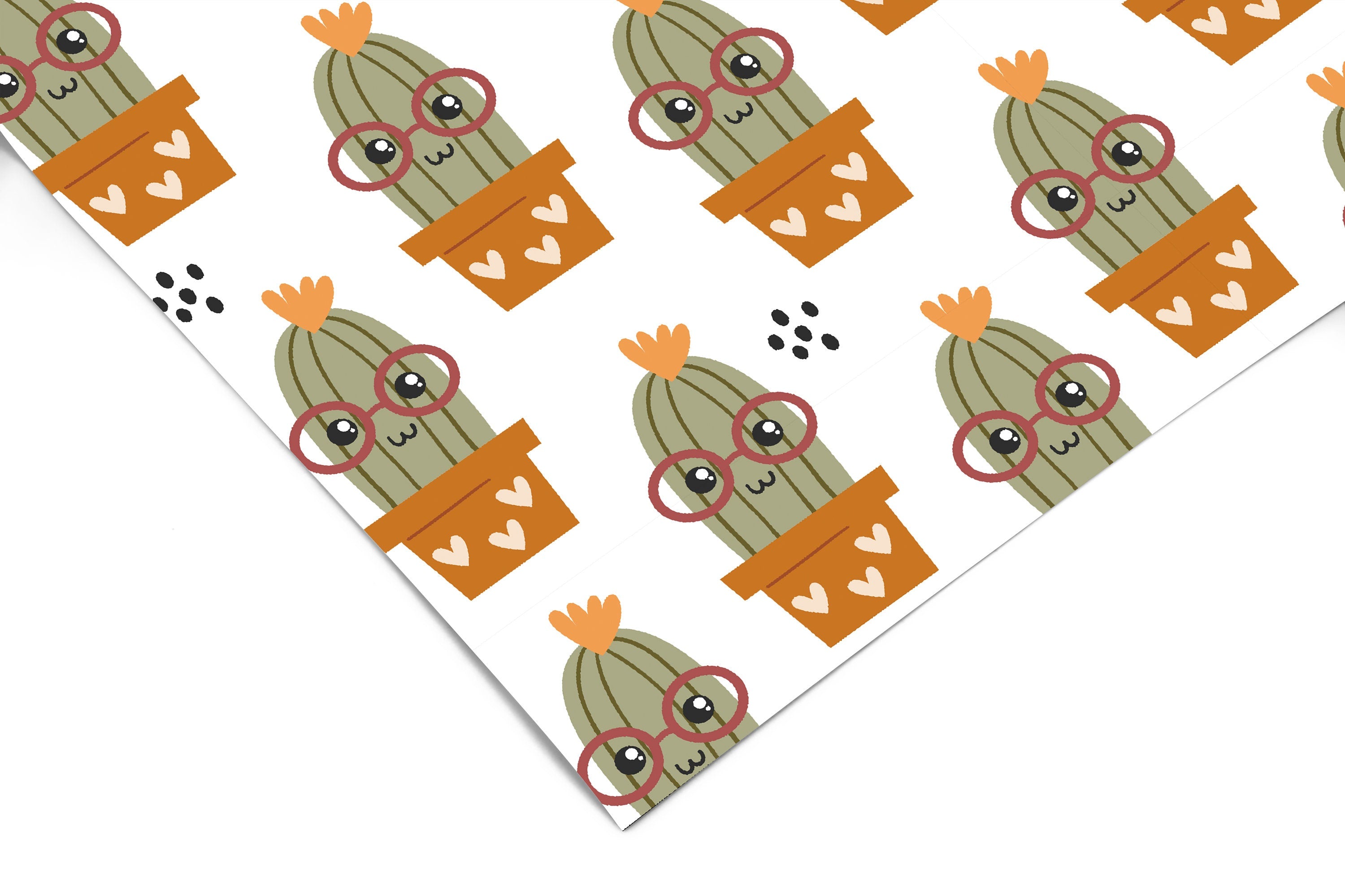 Boho Cactus White Contact Paper | Peel And Stick Wallpaper | Removable Wallpaper | Shelf Liner | Drawer Liner | Peel and Stick Paper 946 - JamesAndColors