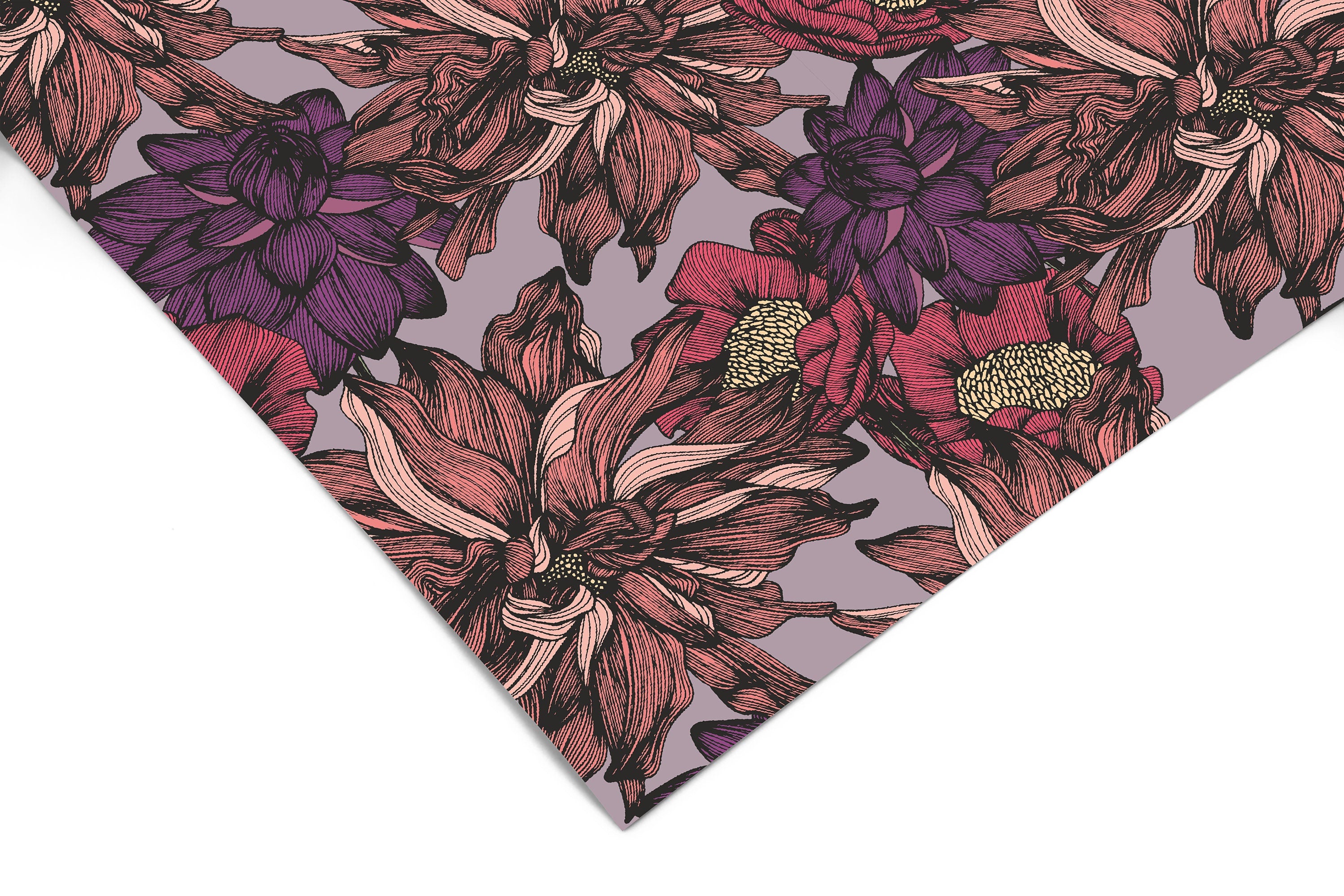 Large Dark Floral Contact Paper | Peel And Stick Wallpaper | Removable Wallpaper | Shelf Liner | Drawer Liner | Peel and Stick Paper 959