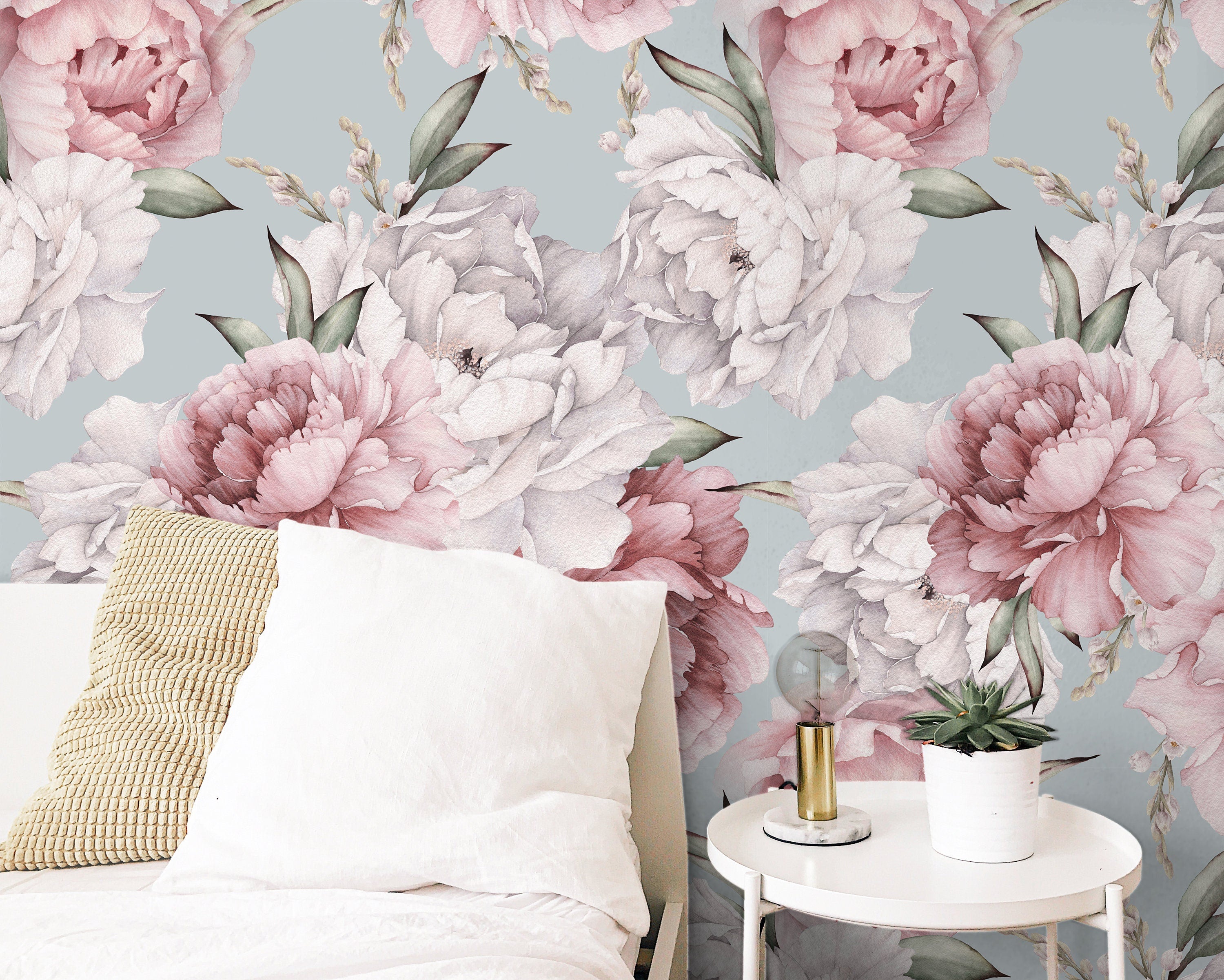 Large Floral Mural Wallpaper | Removable Wallpaper | Peel And Stick Wallpaper | Adhesive Wallpaper | Wall Paper Peel Stick Wall Mural 3666 - JamesAndColors