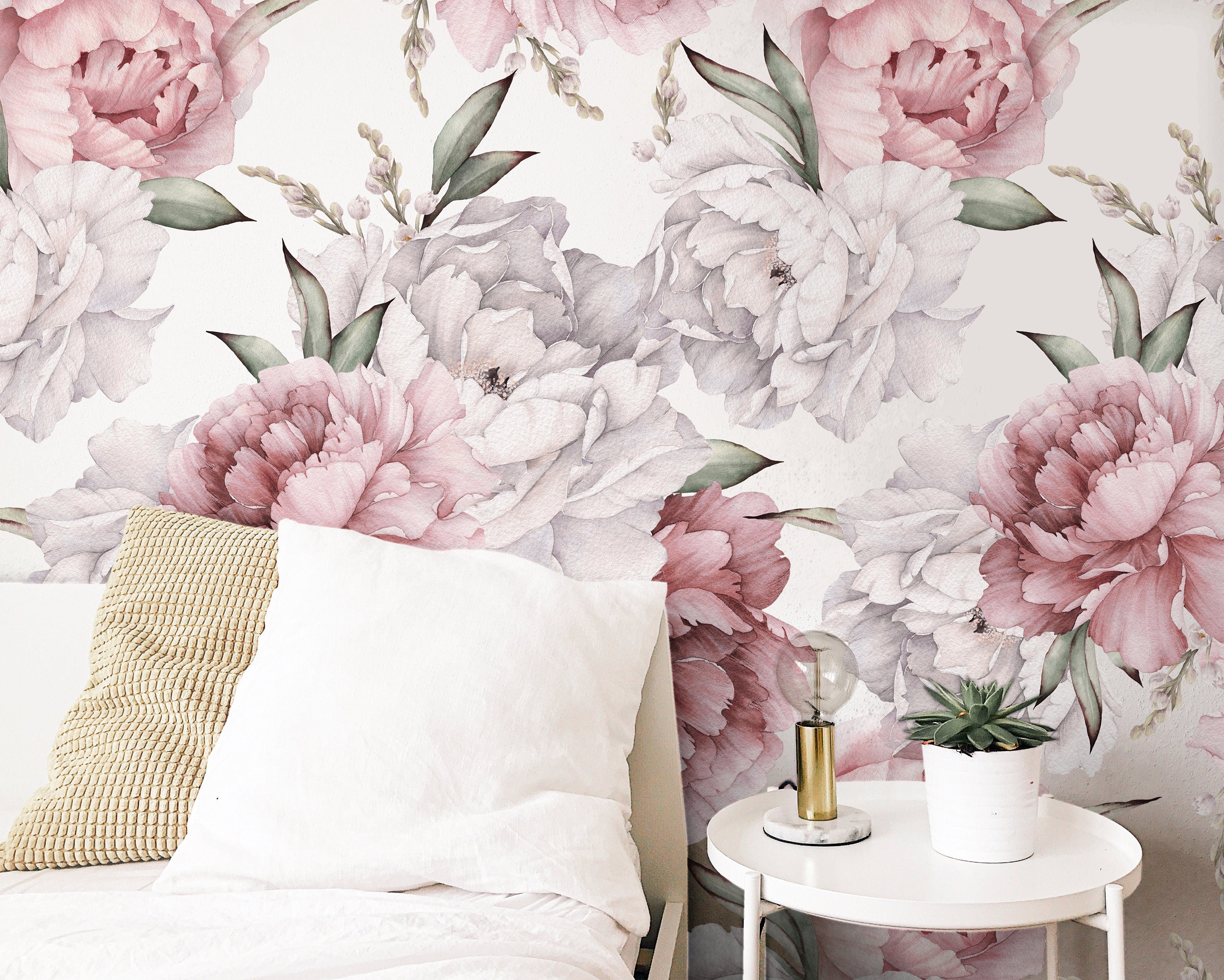Large Floral Mural Wallpaper | Removable Wallpaper | Peel And Stick Wallpaper | Adhesive Wallpaper | Wall Paper Peel Stick Wall Mural 3667 - JamesAndColors