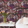Removable Wallpaper Dark Purple Floral Wallpaper | Peel And Stick Wallpaper | Adhesive Wallpaper | Wall Paper | Peel Stick Wall Mural 3592 - JamesAndColors
