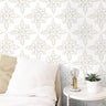 Tan White Deco Boho Wallpaper | Removable Wallpaper | Peel And Stick Wallpaper | Adhesive Wallpaper | Wall Paper Peel Stick Wall Mural 3606 - JamesAndColors