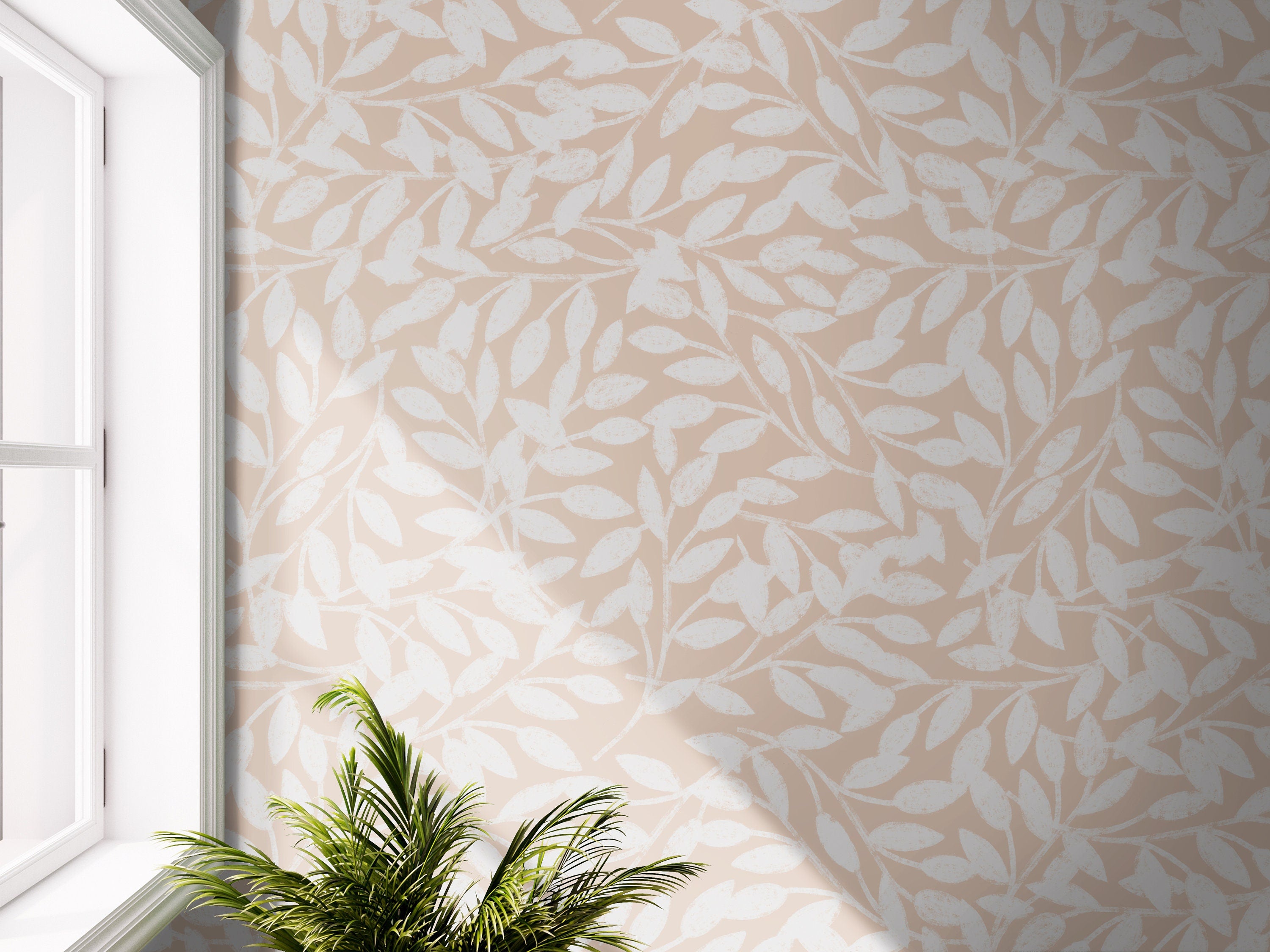 Soft Pink Floral Wallpaper Peel and Stick Wallpaper Removable Wallpaper Wall Decor Home Decor Wall Art Printable Wall Art Room Decor 3681 - JamesAndColors