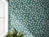Teal Cream Mini Flower Wallpaper | Wallpaper Peel and Stick | Removable Wallpaper | Wall Paper Peel And Stick | Wall Mural | Wall Decor 147 - JamesAndColors