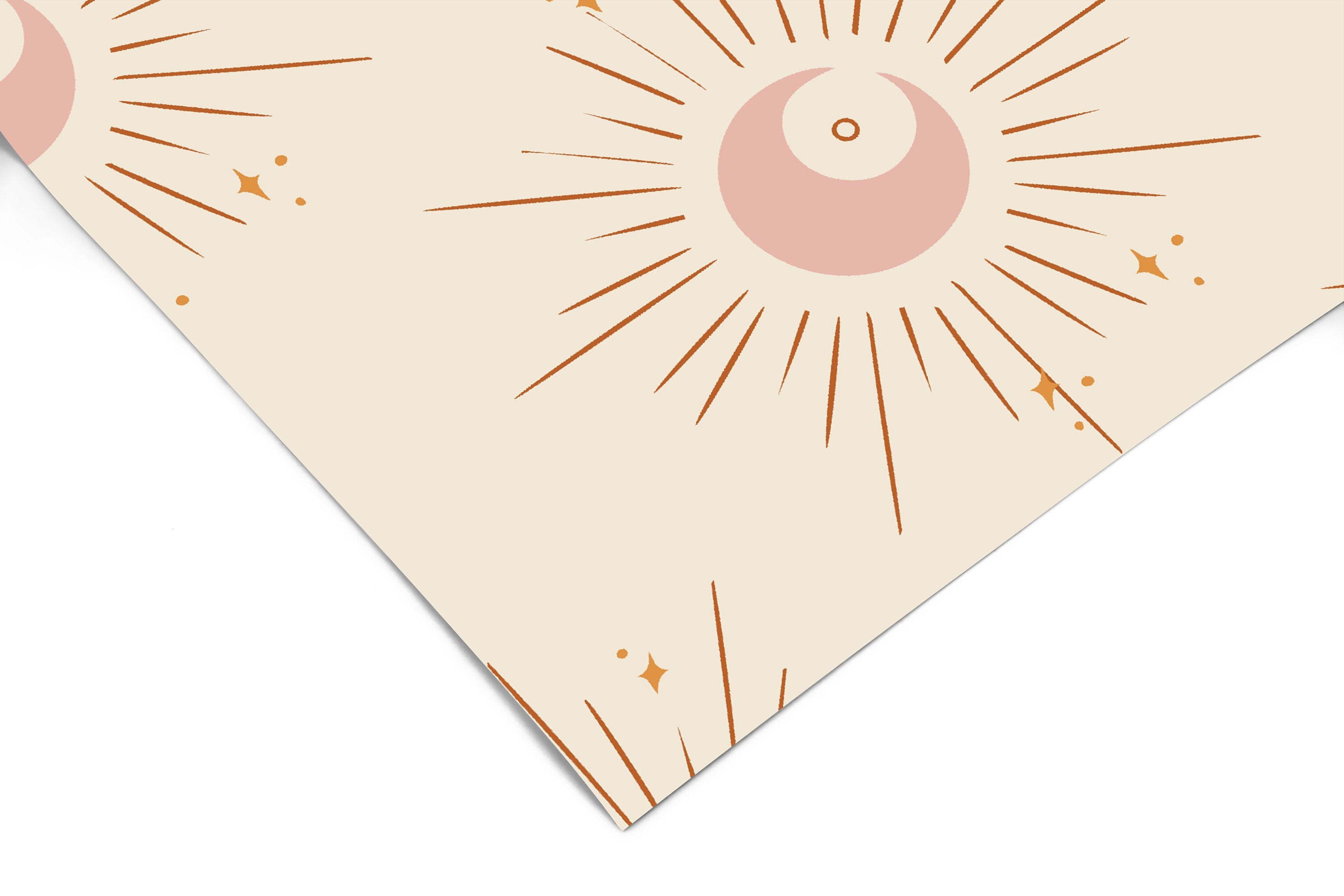 Pink Boho Sun Moon Wallpaper Peel and Stick Wallpaper Removable Wallpaper Wall Decor Home Decor Wall Art Printable Wall Art Room Decor 3690 - JamesAndColors