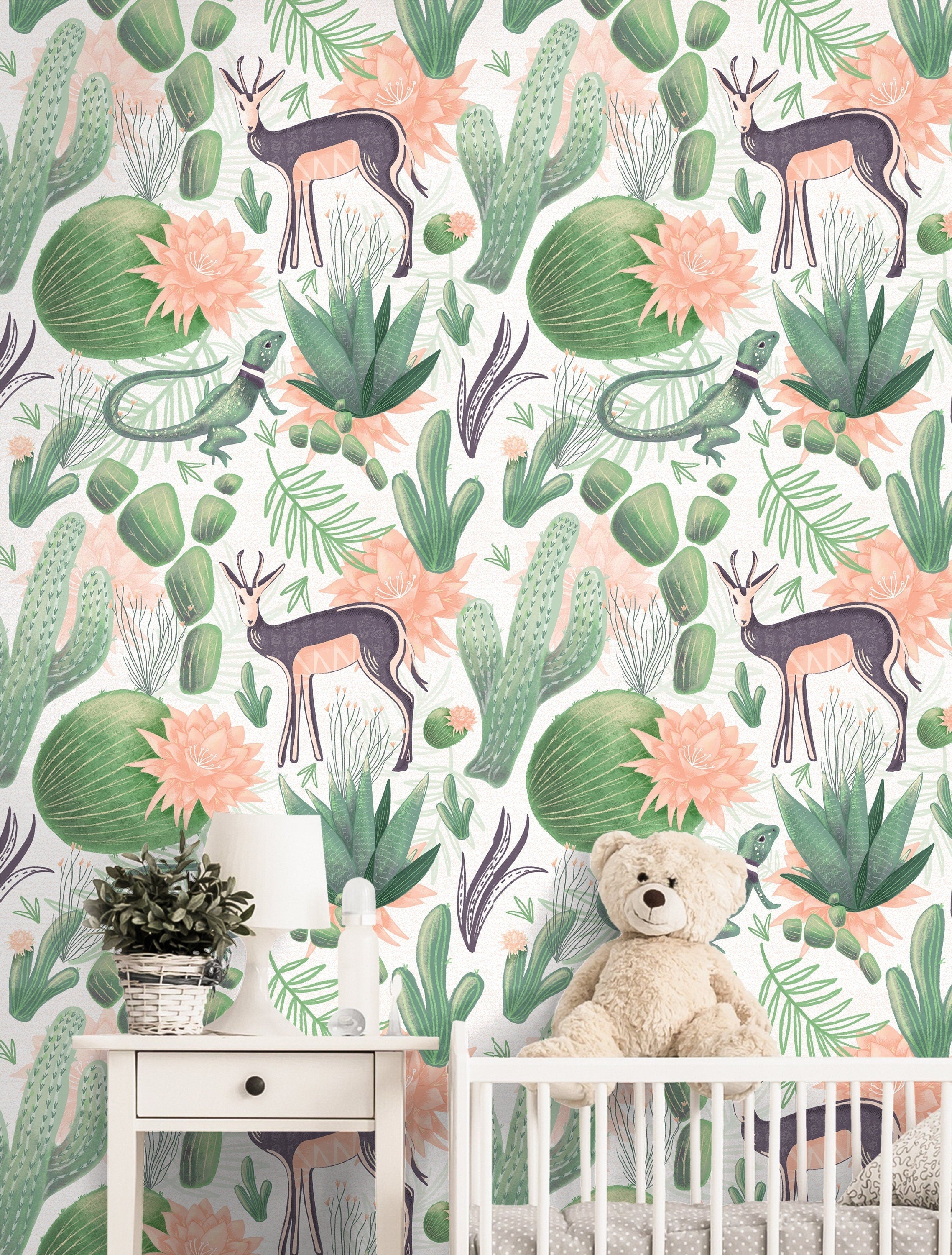 Boho Desert Wallpaper | Girls Nursery Wallpaper | Kids Wallpaper | Childrens Wallpaper | Peel Stick Wallpaper | Removable Wallpaper 3654 - JamesAndColors