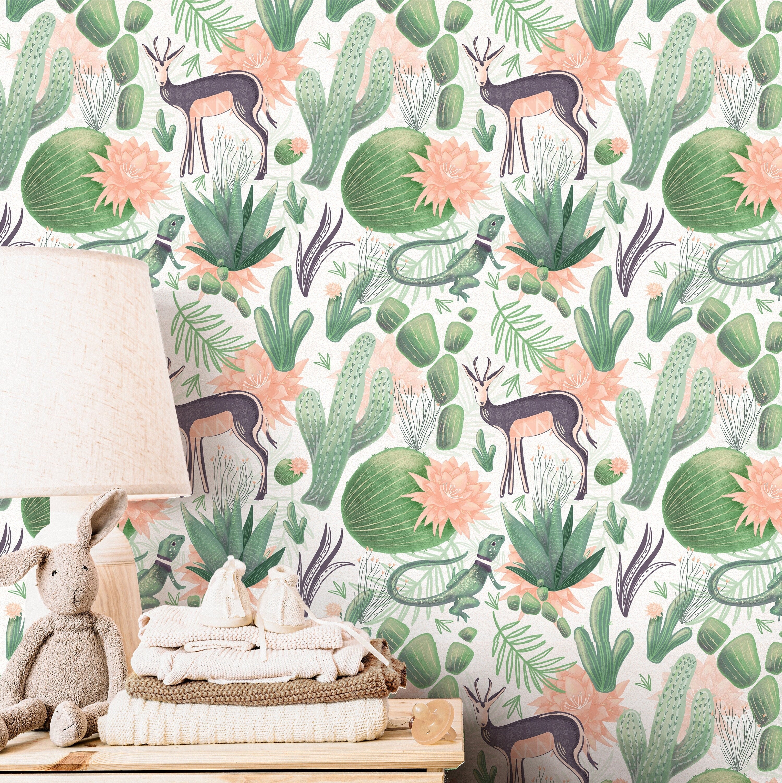 Boho Desert Wallpaper | Girls Nursery Wallpaper | Kids Wallpaper | Childrens Wallpaper | Peel Stick Wallpaper | Removable Wallpaper 3654 - JamesAndColors