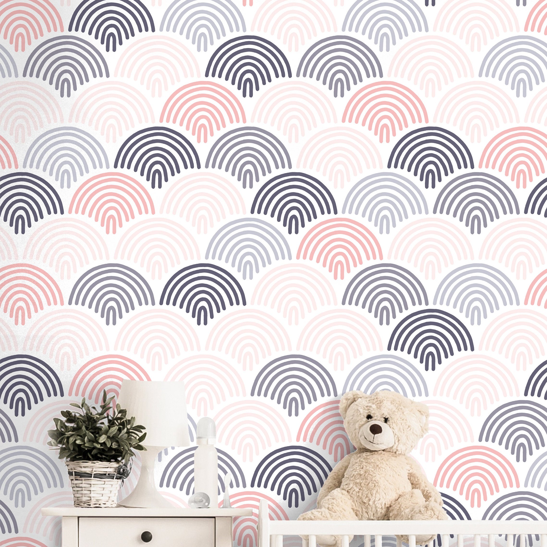 Rainbow Hills Wallpaper | Girls Nursery Wallpaper | Kids Wallpaper | Childrens Wallpaper | Peel Stick Wallpaper | Removable Wallpaper | 3701 - JamesAndColors