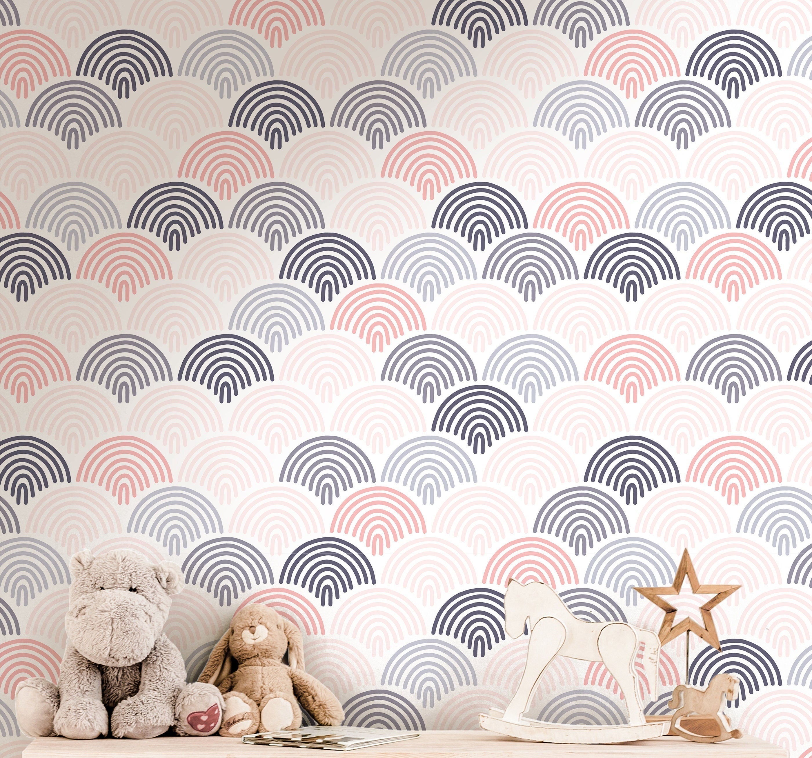 Rainbow Hills Wallpaper | Girls Nursery Wallpaper | Kids Wallpaper | Childrens Wallpaper | Peel Stick Wallpaper | Removable Wallpaper | 3701 - JamesAndColors
