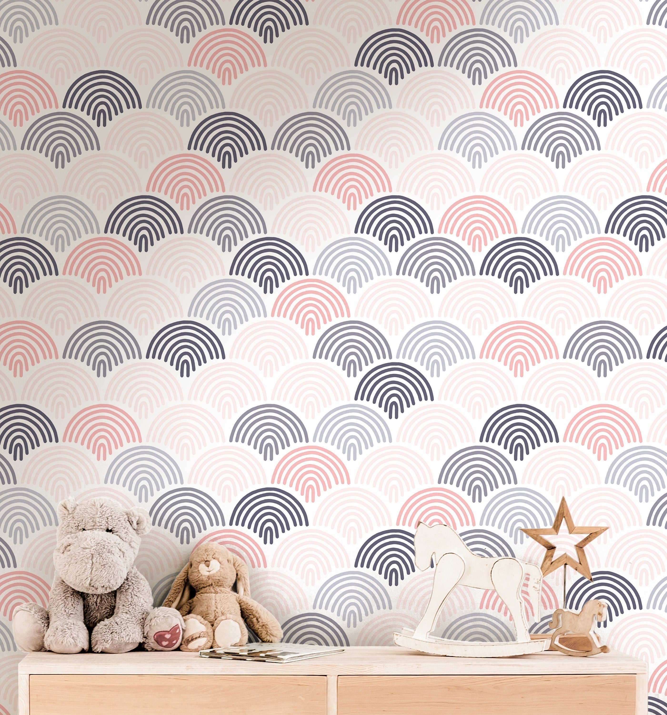 Rainbow Hills Wallpaper | Girls Nursery Wallpaper | Kids Wallpaper | Childrens Wallpaper | Peel Stick Wallpaper | Removable Wallpaper | 3701 - JamesAndColors