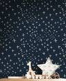 Removable Navy Stars Wallpaper | Boys Nursery Wallpaper | Kids Wallpaper | Childrens Wallpaper | Peel Stick Wallpaper | Boys Room | 3549 - JamesAndColors