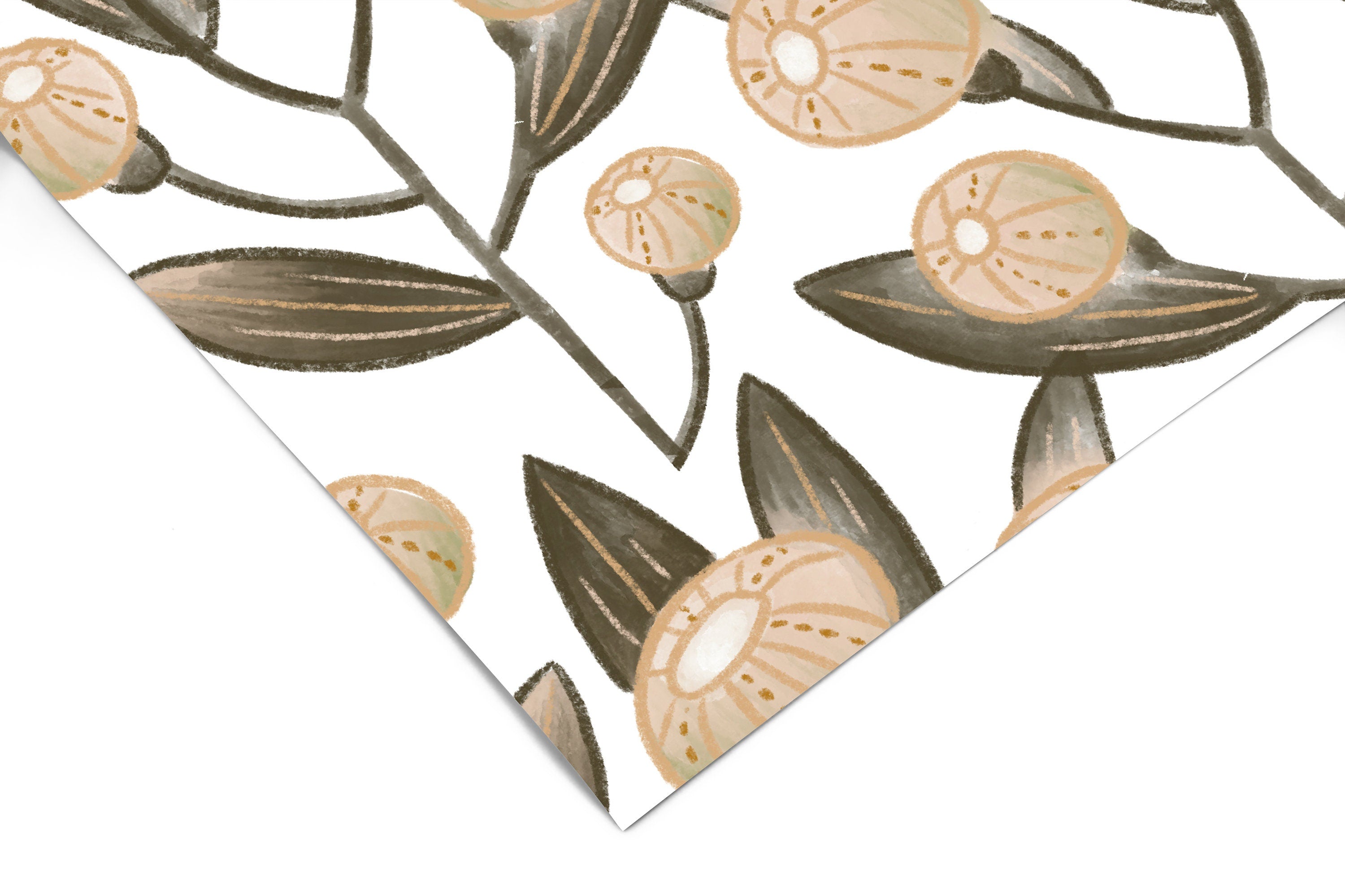 Farmhouse Floral Wallpaper | Removable Wallpaper | Peel And Stick Wallpaper | Adhesive Wallpaper | Wall Paper Peel Stick Wall Mural 3633 - JamesAndColors