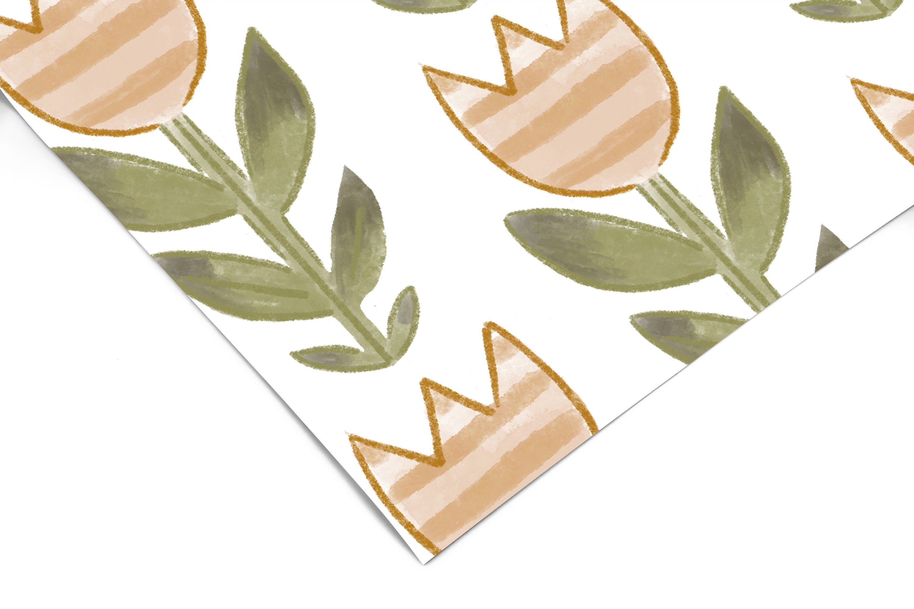 Tulip Pattern Wallpaper | Girls Nursery Wallpaper | Kids Wallpaper | Childrens Wallpaper | Peel Stick Wallpaper | Removable Wallpaper | 3634 - JamesAndColors