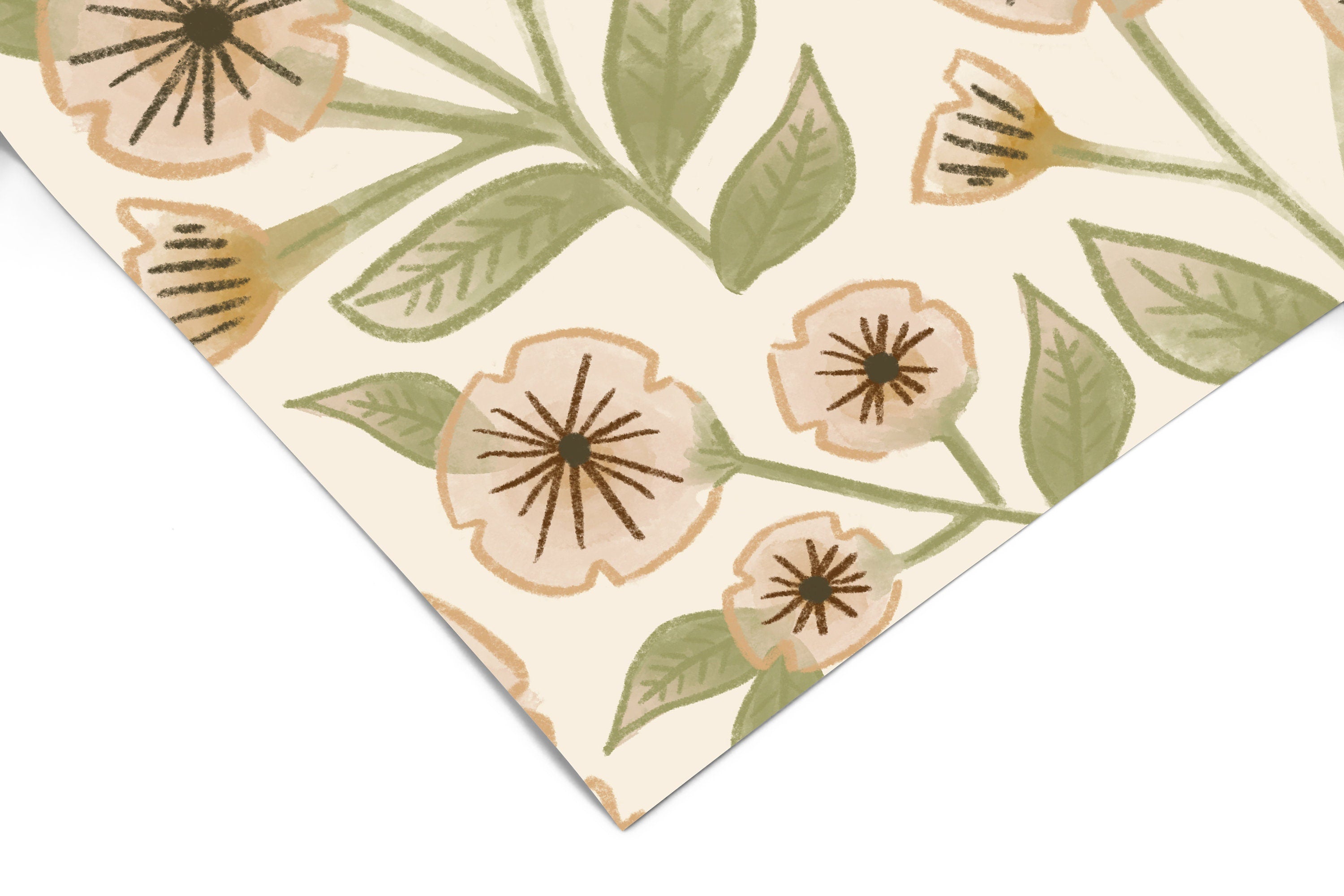 Farmhouse Floral Wallpaper | Removable Wallpaper | Peel And Stick Wallpaper | Adhesive Wallpaper | Wall Paper Peel Stick Wall Mural 3631 - JamesAndColors