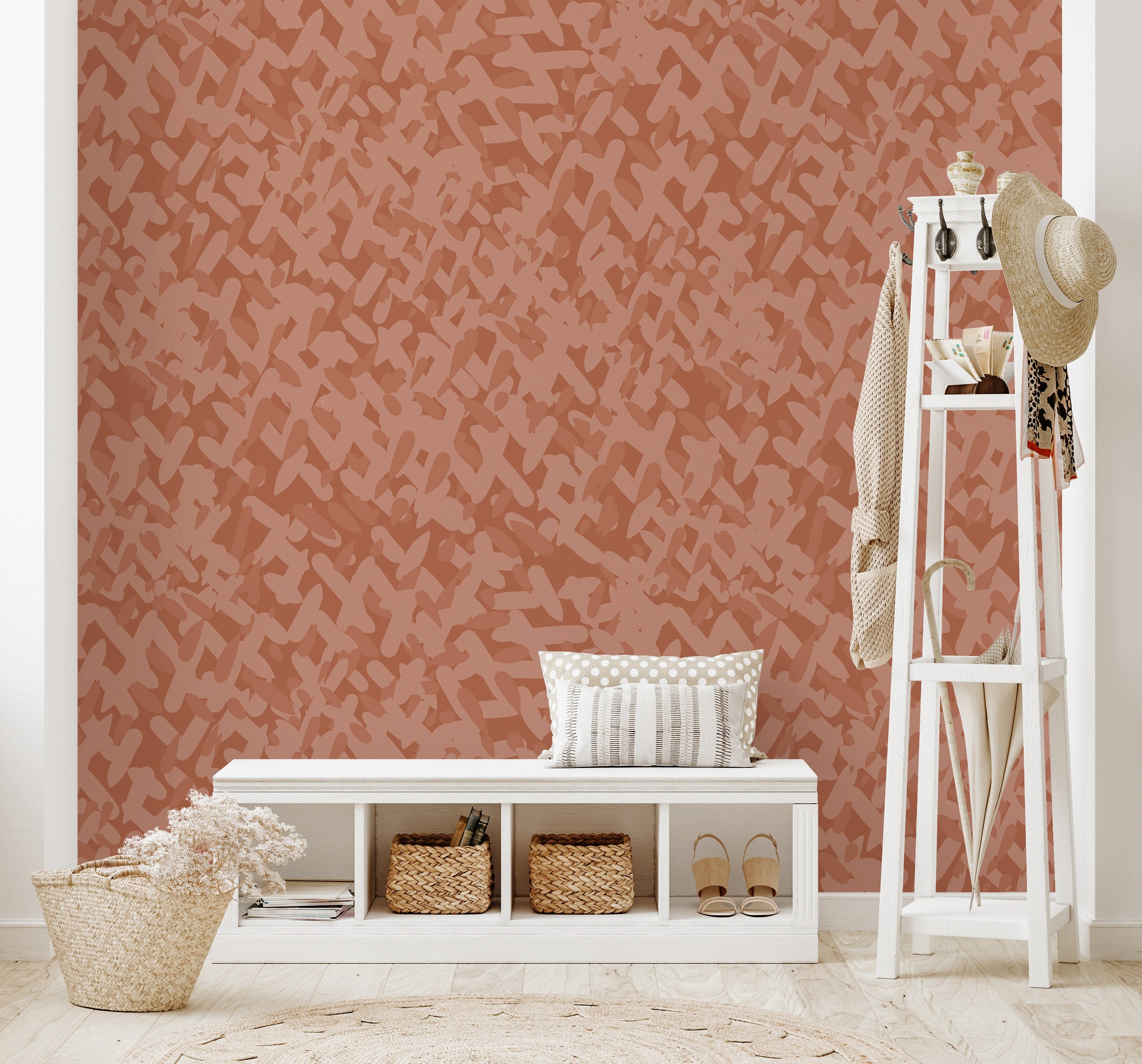 Farmhouse Boho Wallpaper | Removable Wallpaper | Peel And Stick Wallpaper | Adhesive Wallpaper | Wall Paper Peel Stick Wall Mural 3622 - JamesAndColors