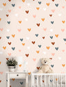Boho Hearts Wallpaper | Girls Nursery Wallpaper | Kids Wallpaper | Childrens Wallpaper | Peel Stick Wallpaper | Removable Wallpaper | 3616 - JamesAndColors