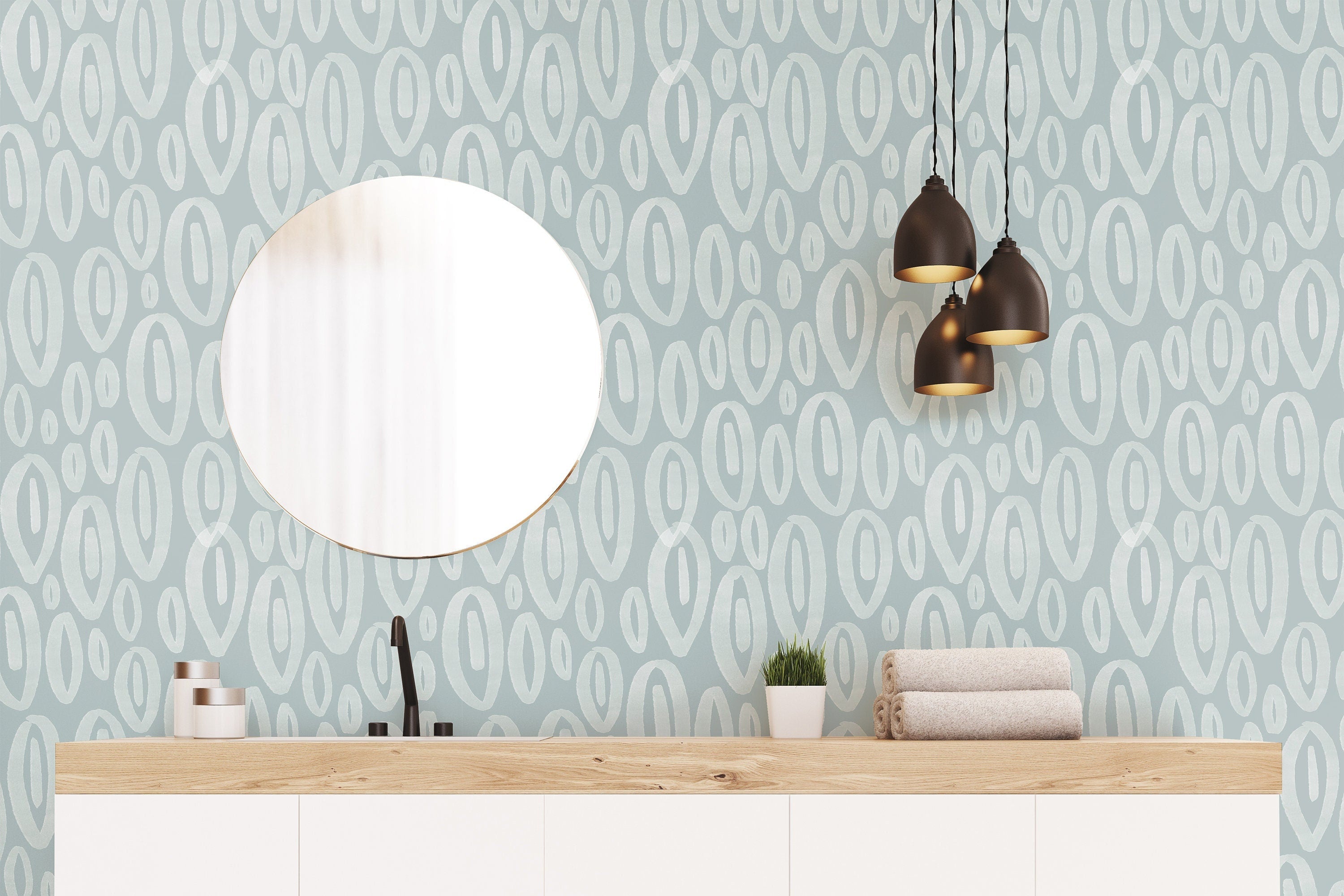 Blue Boho Beach Wallpaper | Removable Wallpaper | Peel And Stick Wallpaper | Adhesive Wallpaper | Wall Paper Peel Stick Wall Mural 3613 - JamesAndColors