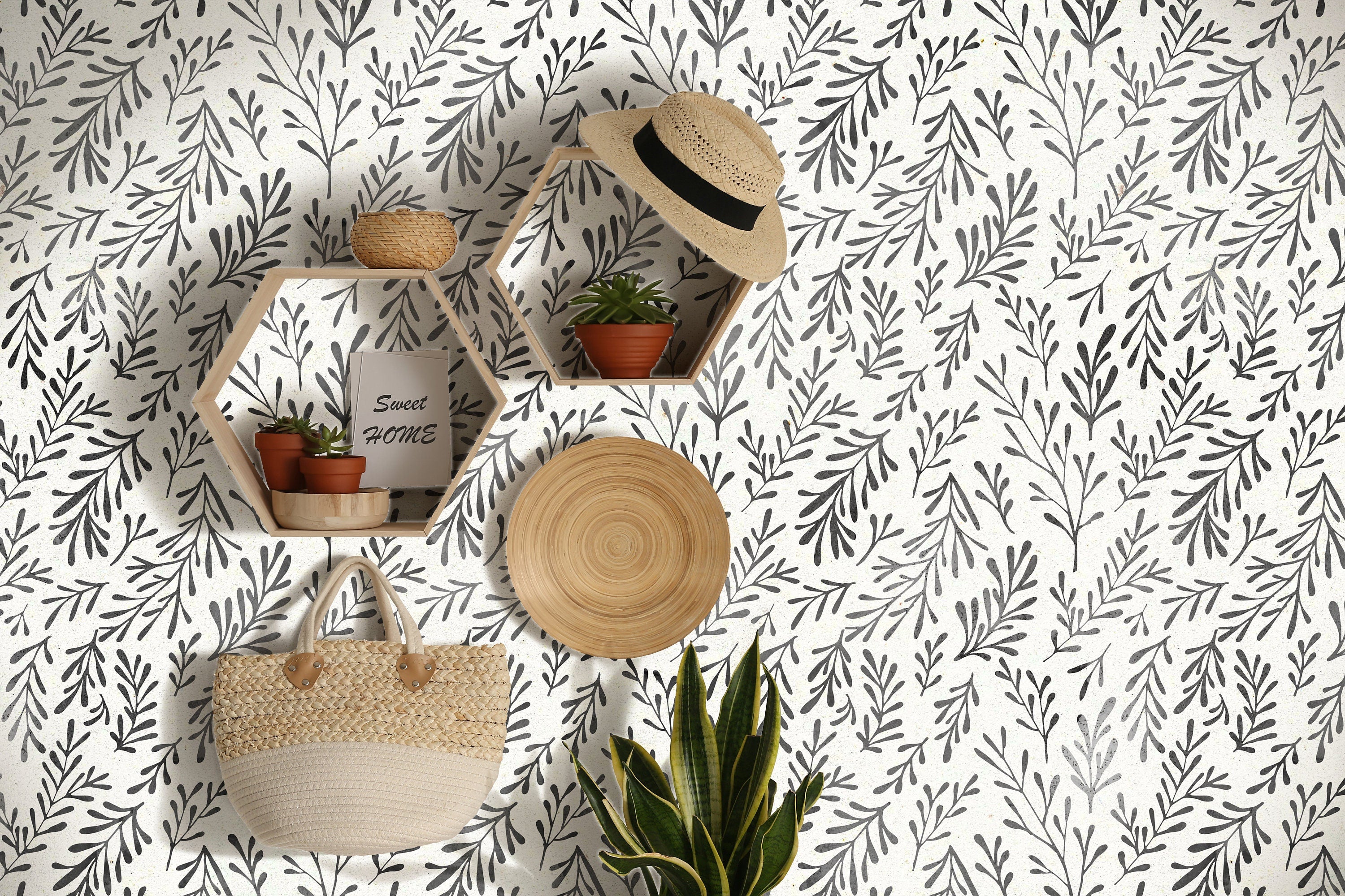 Distressed Boho Ink Wallpaper Peel and Stick Wallpaper Removable Wallpaper Wall Decor Home Decor Wall Art Printable Wall Art Room Decor 3726 - JamesAndColors