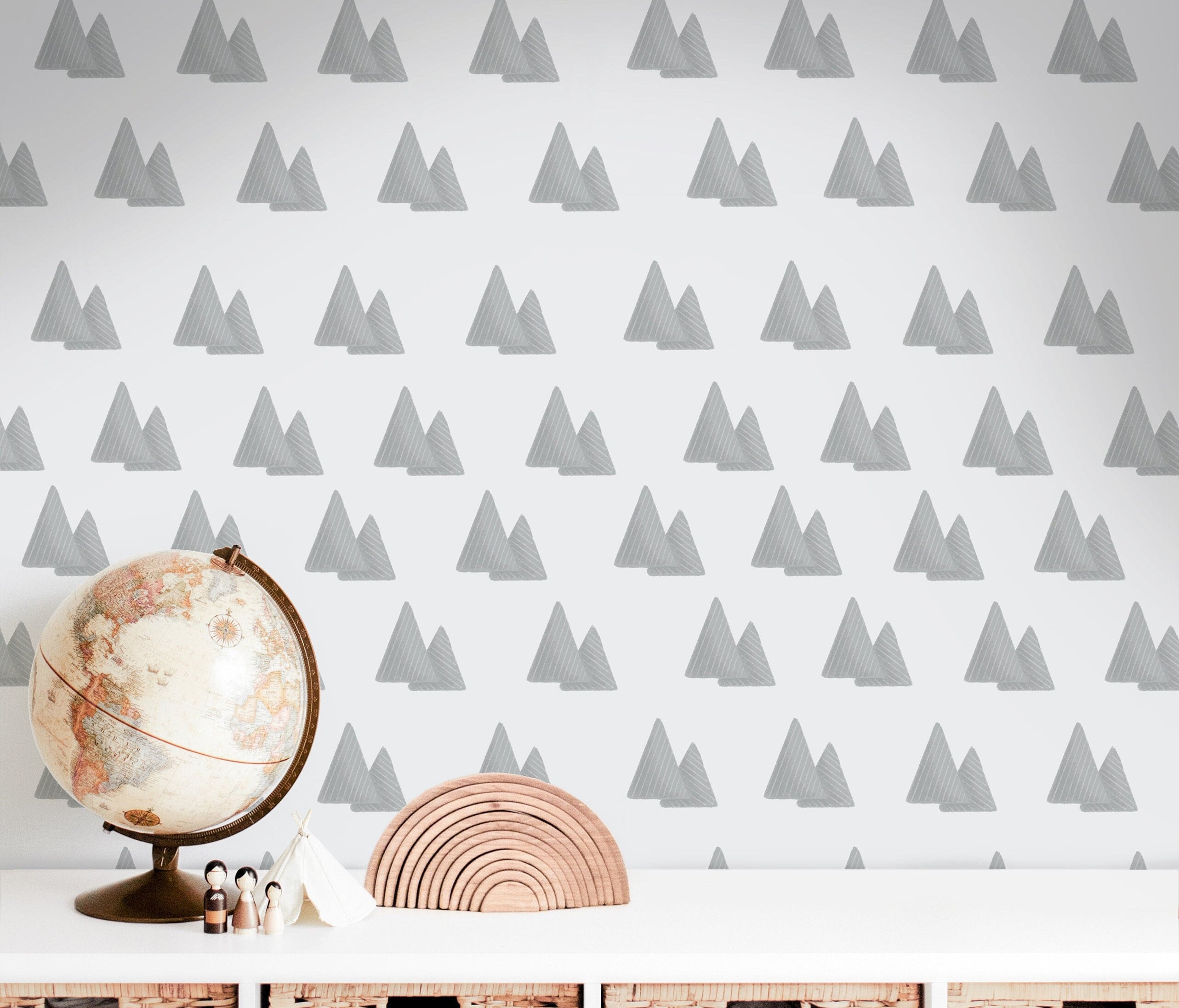 Removable Mountains Wallpaper | Boys Nursery Wallpaper | Kids Wallpaper | Childrens Wallpaper | Peel Stick Wallpaper | Boys Room | 3642 - JamesAndColors