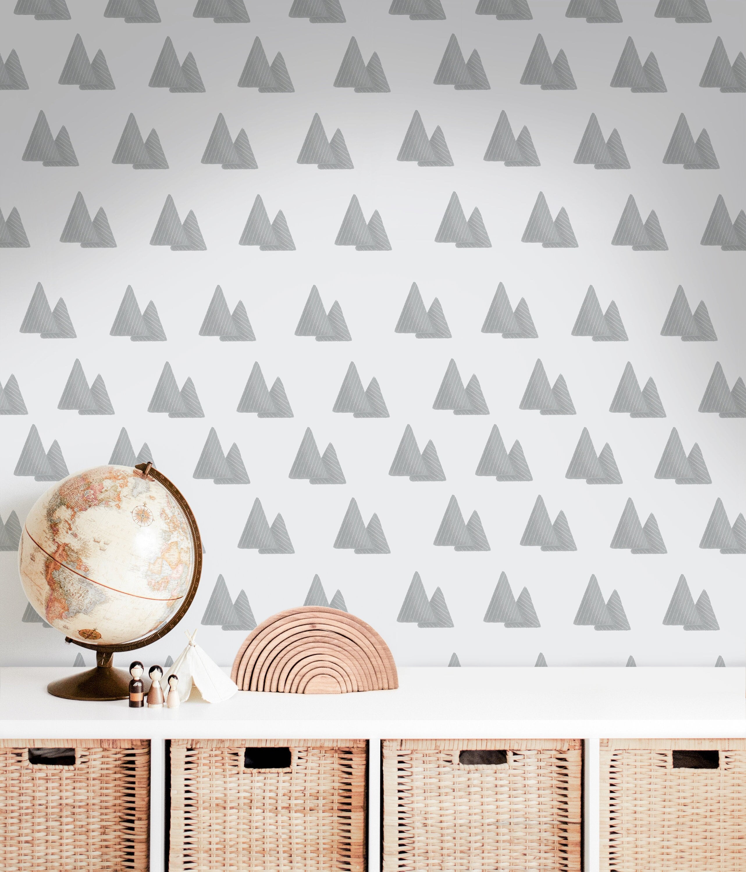 Removable Mountains Wallpaper | Boys Nursery Wallpaper | Kids Wallpaper | Childrens Wallpaper | Peel Stick Wallpaper | Boys Room | 3642 - JamesAndColors