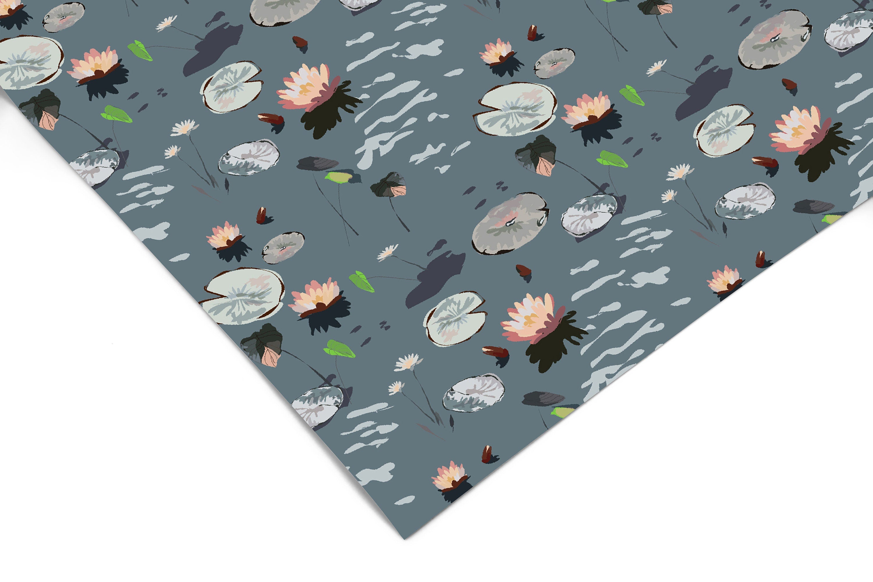 Lily Pad Bathroom Contact Paper | Peel And Stick Wallpaper | Removable Wallpaper | Shelf Liner | Drawer Liner | Peel and Stick Paper 1003 - JamesAndColors