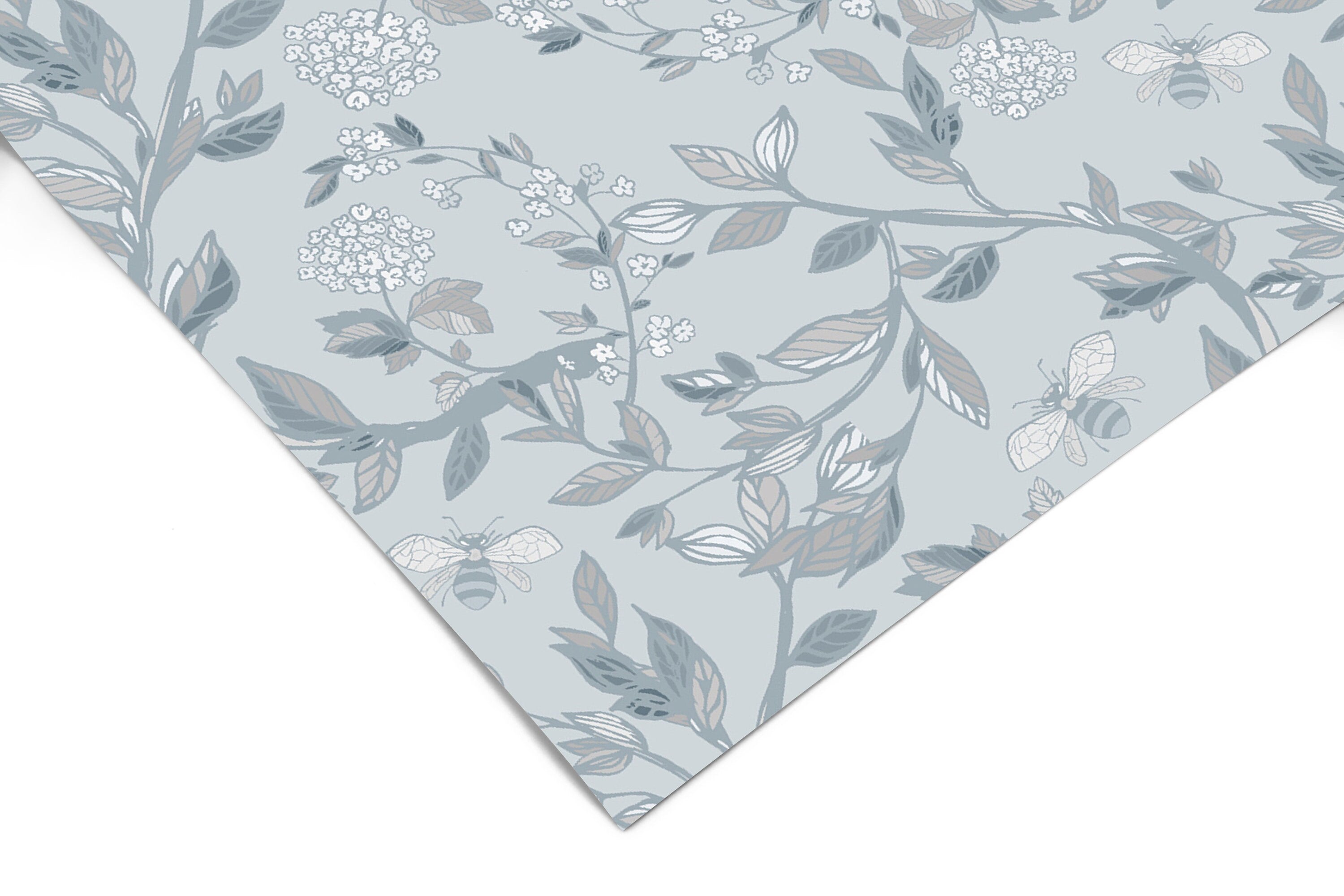 Gray Wash Bee Contact Paper Peel And Stick Wallpaper | Removable Wallpaper | Shelf Liner | Drawer Liner | Peel and Stick Paper 1004 - JamesAndColors