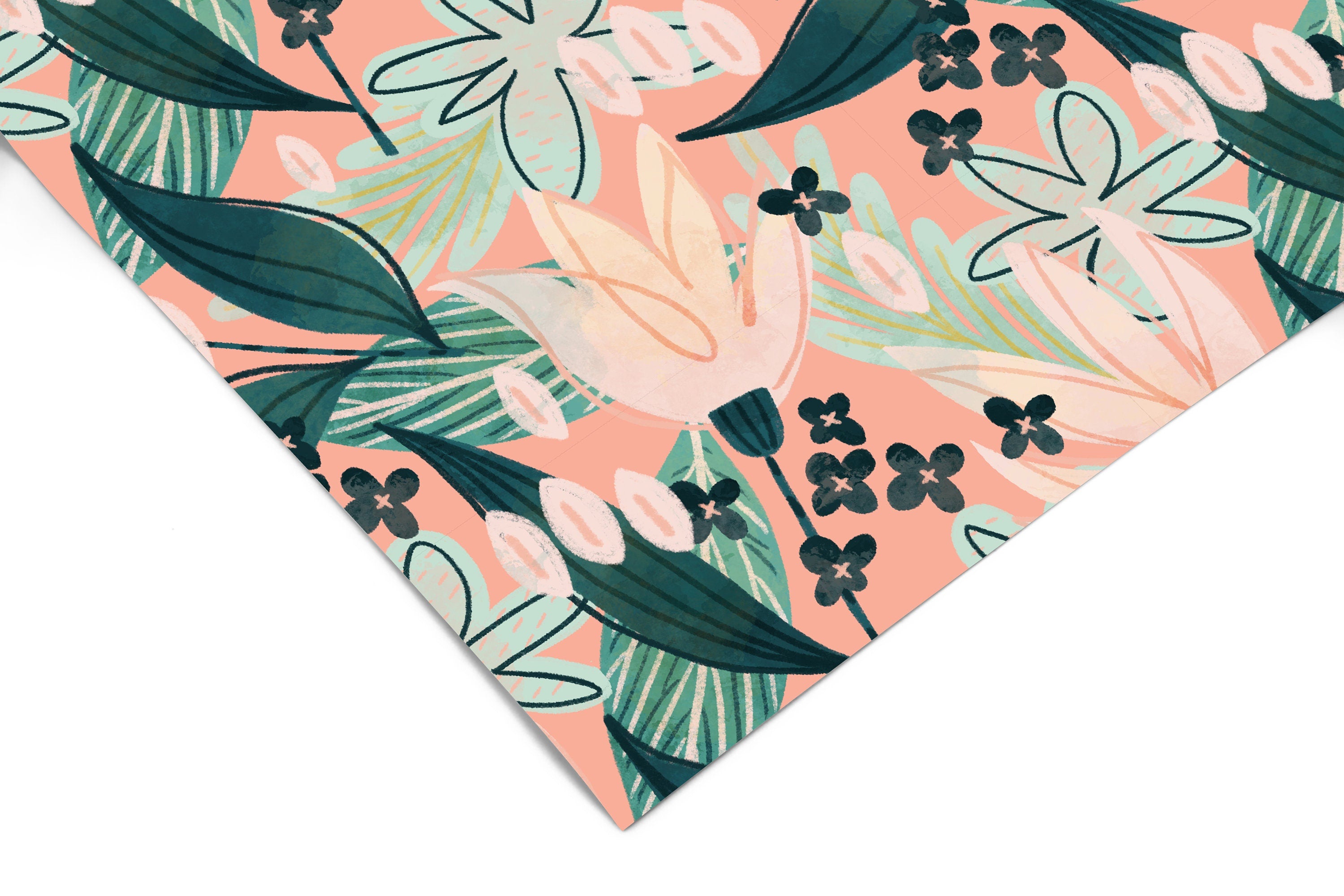 Coral Tropical Contact Paper | Peel And Stick Wallpaper | Removable Wallpaper | Shelf Liner | Drawer Liner | Peel and Stick Paper 1000 - JamesAndColors