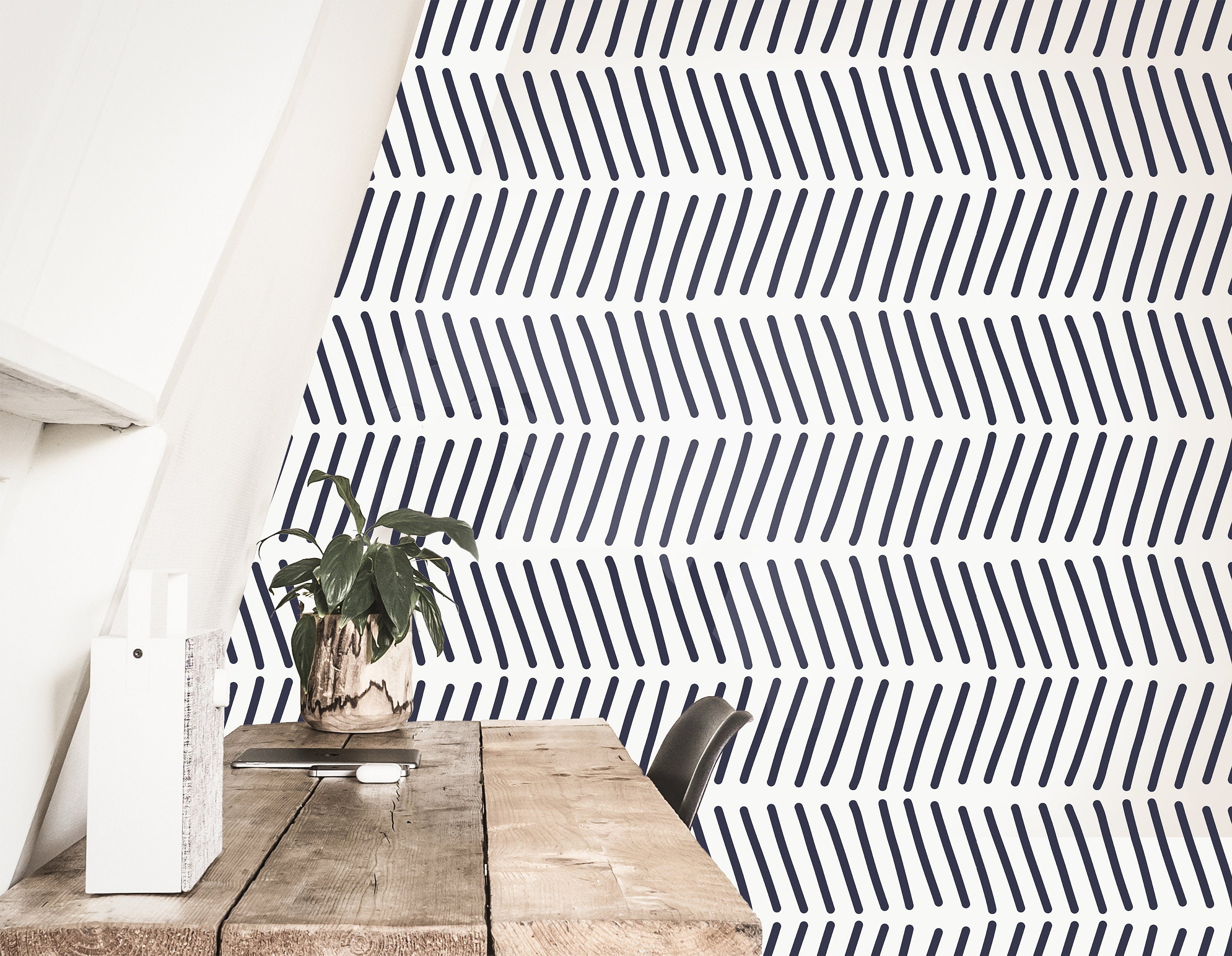 Black White Scandinavian Wallpaper | Wallpaper Peel and Stick | Removable Wallpaper | Wall Paper Peel And Stick | Wall Mural  Wall Decor 2048- JamesAndColors