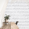 Scandinavian Line Gray White Wallpaper | Wallpaper Peel and Stick | Removable Wallpaper | Peel and Stick Wallpaper |  656 - JamesAndColors