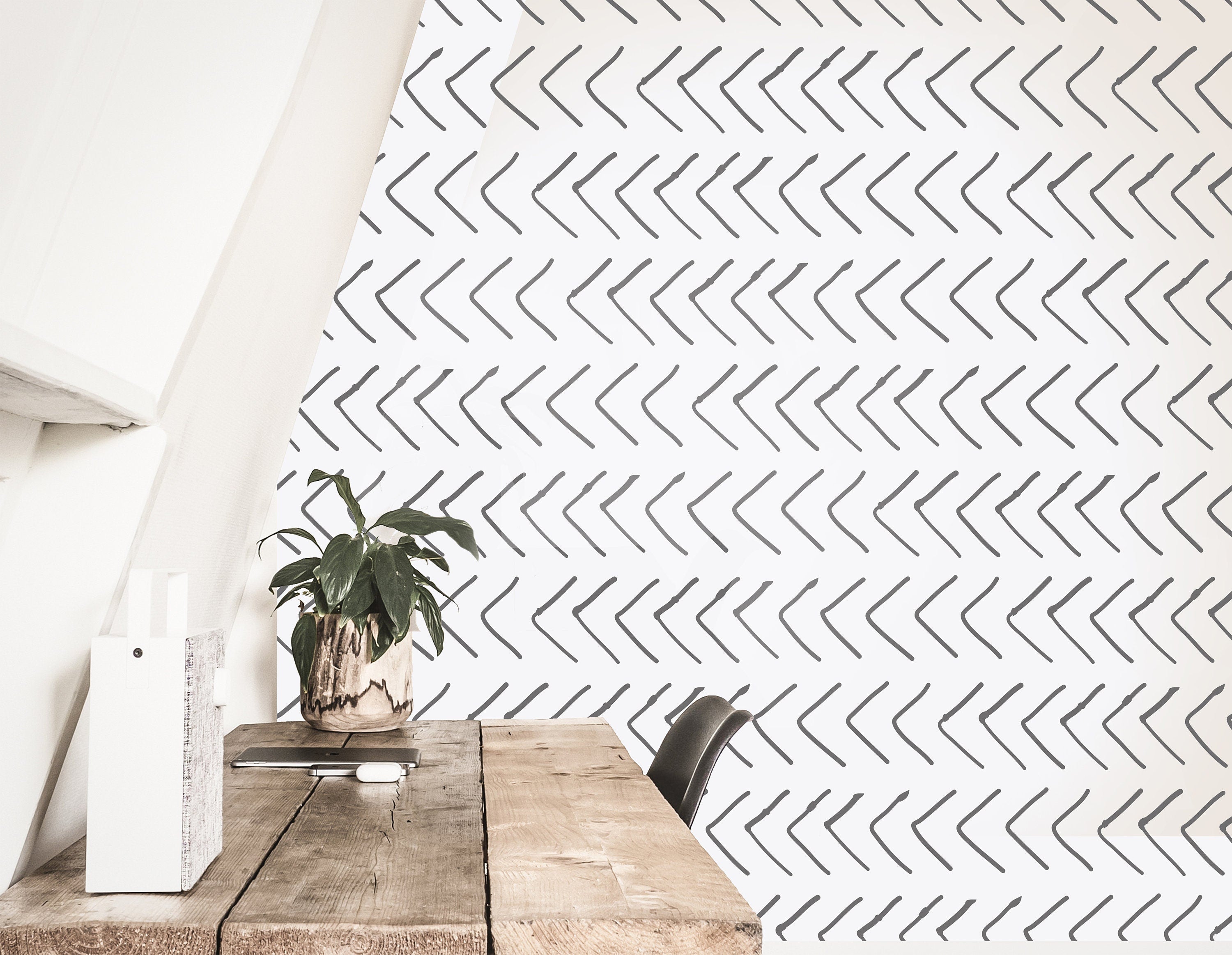 Scandinavian Line Gray White Wallpaper | Wallpaper Peel and Stick | Removable Wallpaper | Peel and Stick Wallpaper |  656 - JamesAndColors