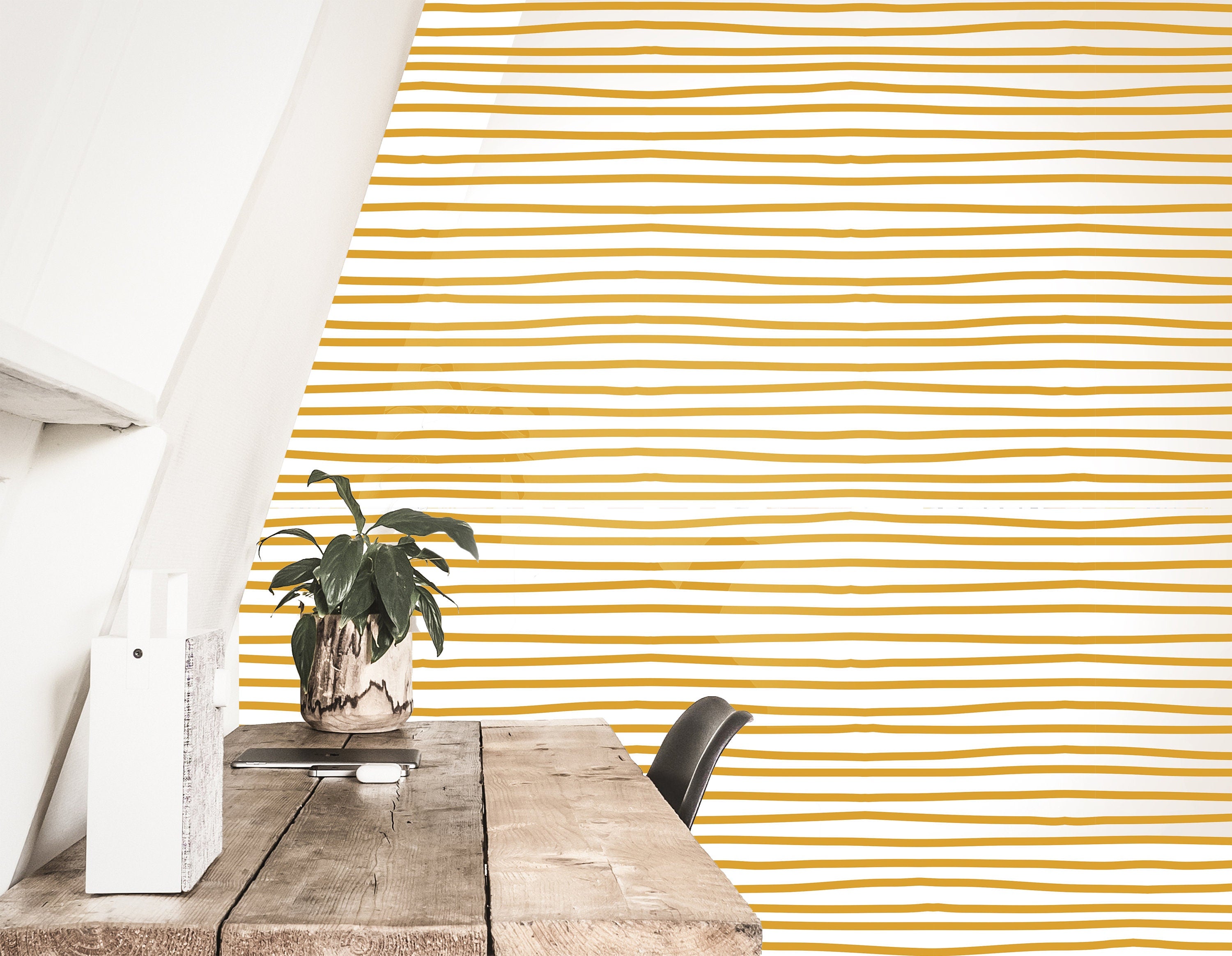 Gold Drawn Line Wallpaper | Removable Wallpaper | Peel And Stick Wallpaper | Adhesive Wallpaper | Wall Paper Peel And Stick Wall Mural 2311 - JamesAndColors