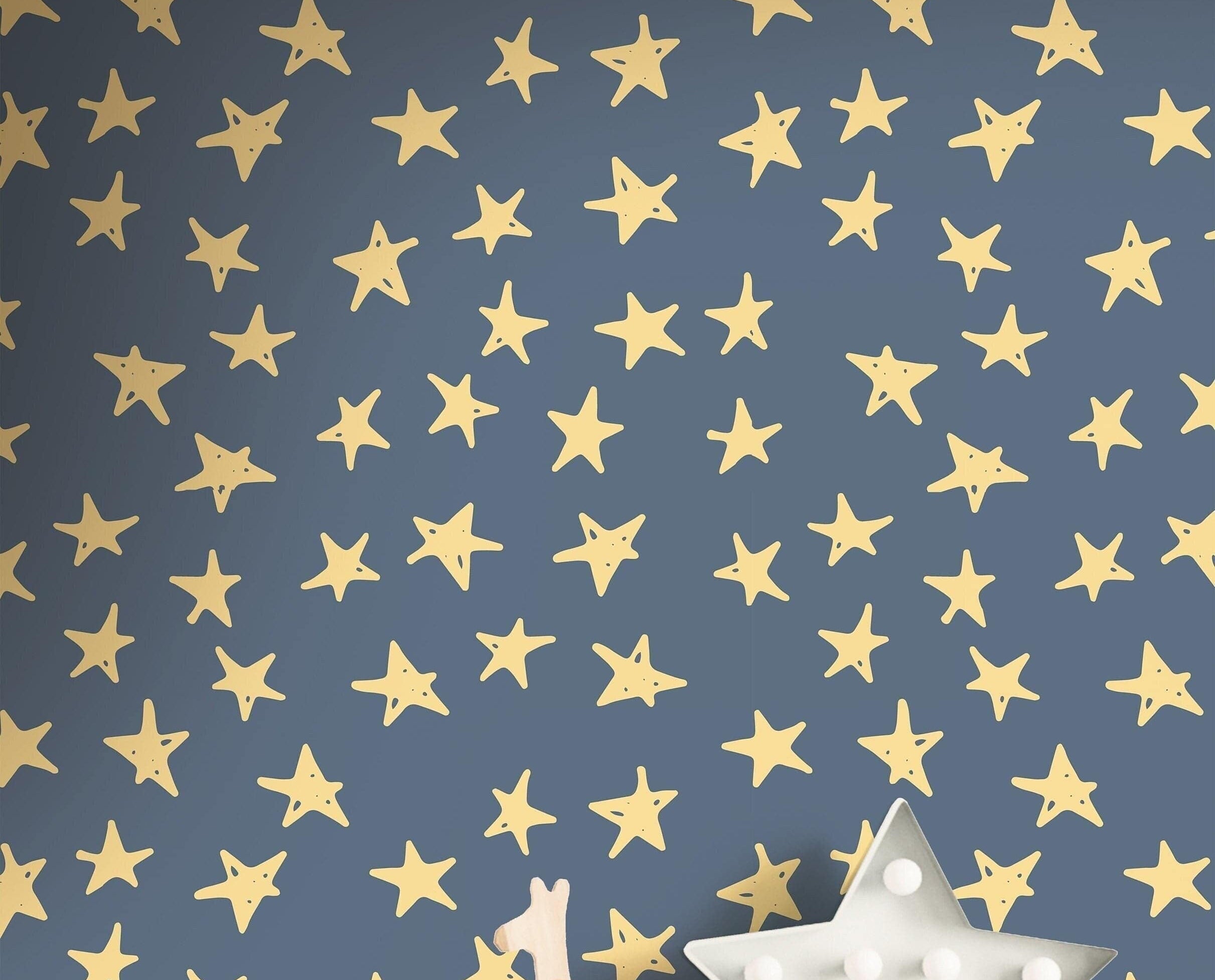 Night Sky Navy Wallpaper | Boys Nursery Wallpaper | Kids Wallpaper | Childrens Wallpaper | Peel Stick Wallpaper | Removable Wallpaper | 414 - JamesAndColors
