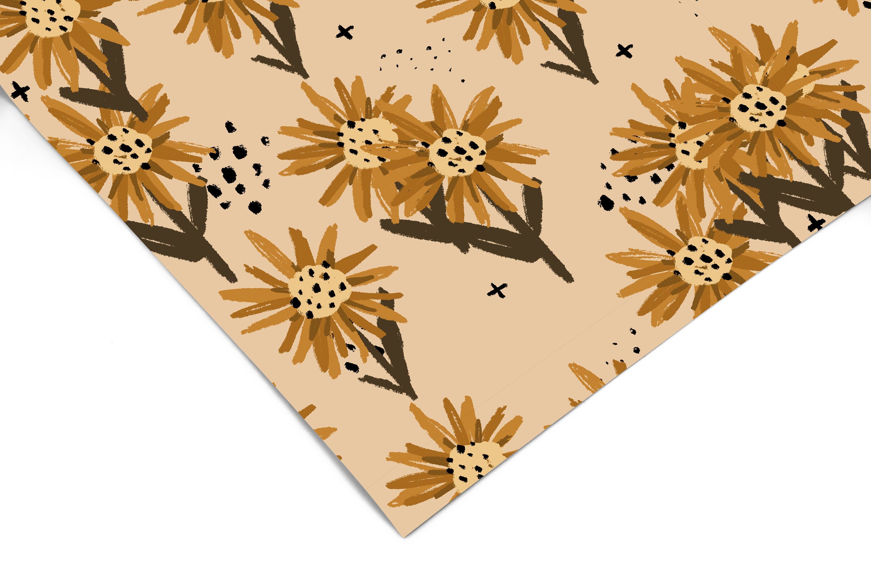 Sunflowers Boho Contact Paper | Peel And Stick Wallpaper | Removable Wallpaper | Shelf Liner | Drawer Liner | Peel and Stick Paper 1083 - JamesAndColors