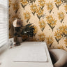 Wallpaper Peel and Stick Wallpaper Golden Painted Sunflowers Floral Removable Wallpaper Wall Decor Home Decor Wall Art Room Decor 3775 - JamesAndColors