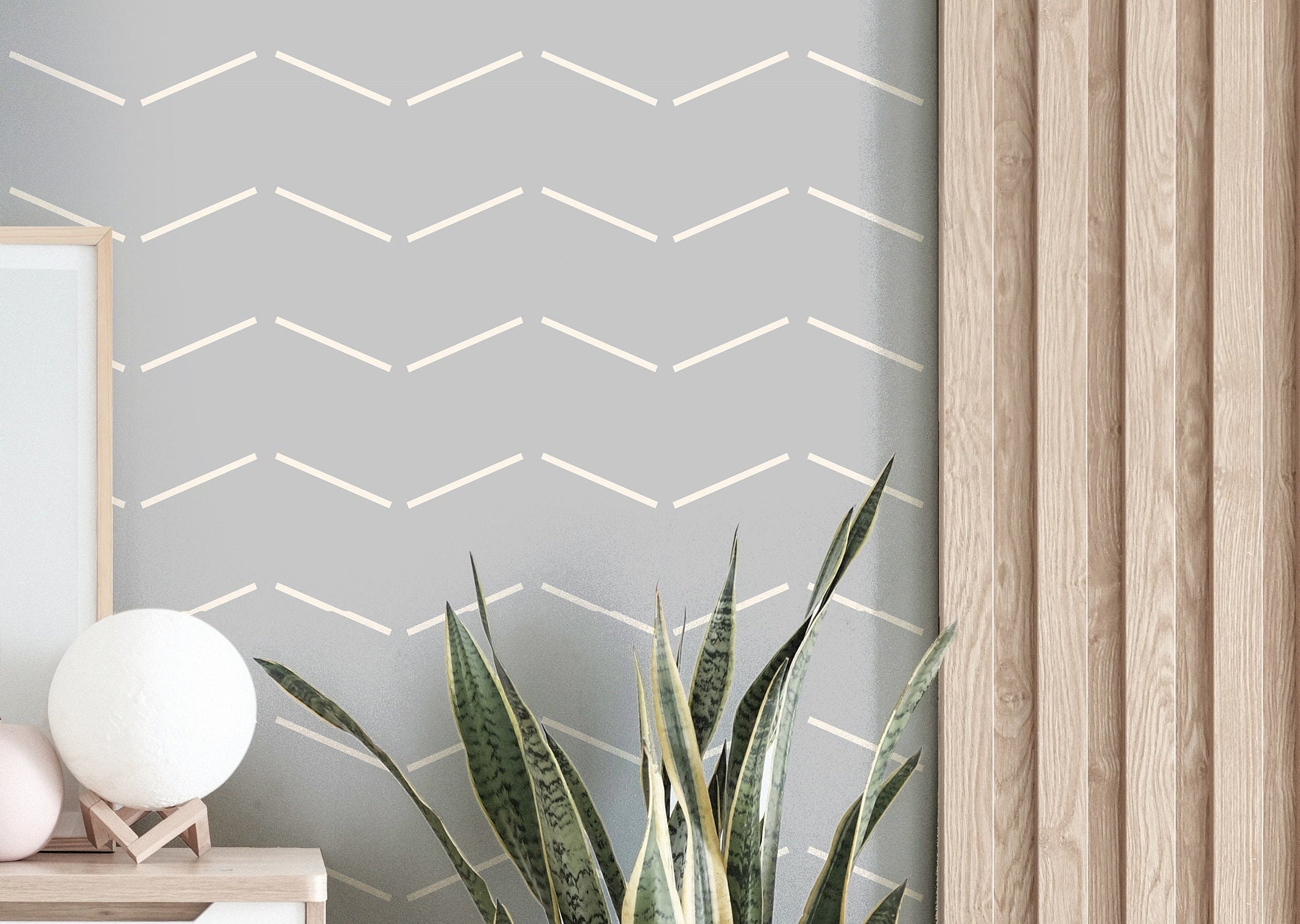 Wallpaper Peel and Stick Wallpaper Gray And Cream Chevron Minimalist Boho Removable Wallpaper Wall Decor Home Decor Wall Art Room Decor 3759 - JamesAndColors