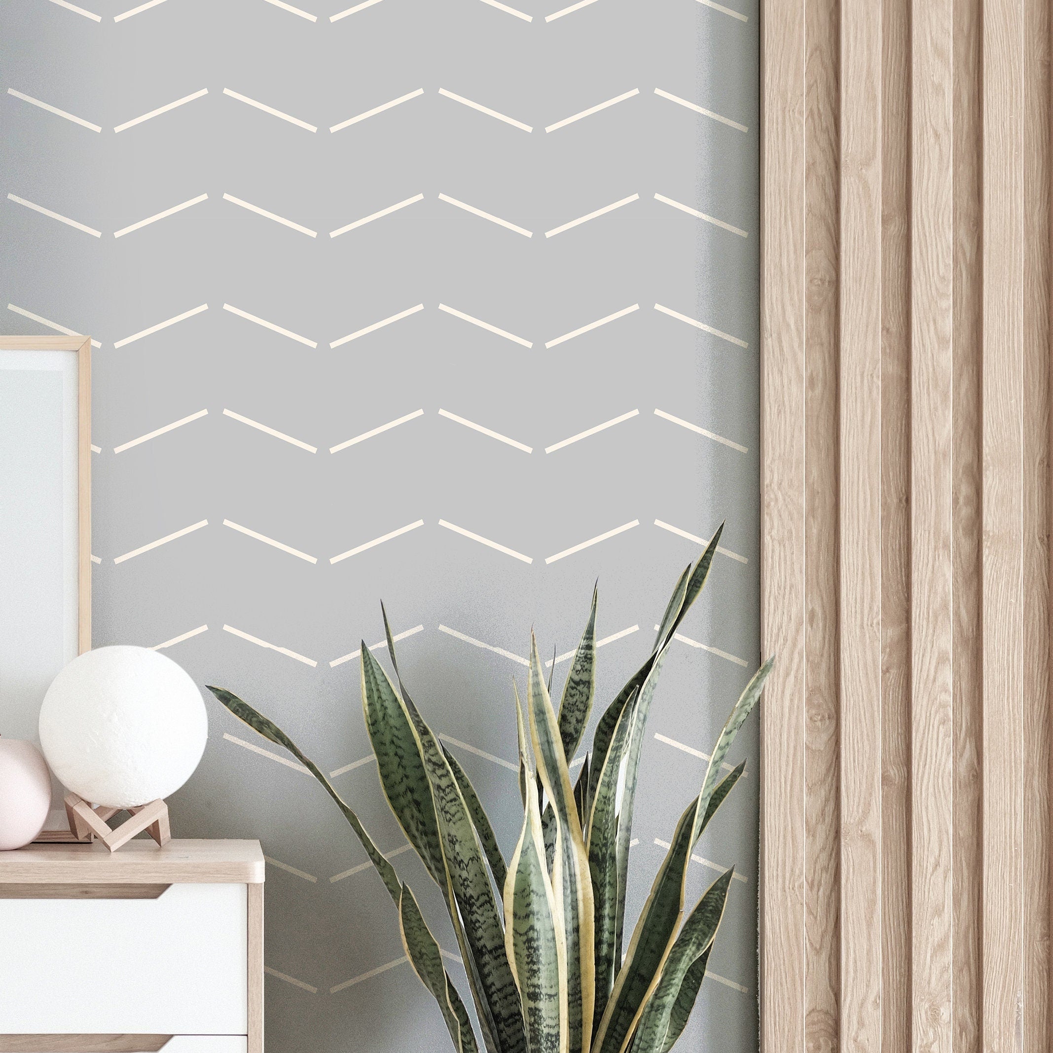 Wallpaper Peel and Stick Wallpaper Gray And Cream Chevron Minimalist Boho Removable Wallpaper Wall Decor Home Decor Wall Art Room Decor 3759 - JamesAndColors