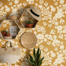 Wallpaper Peel and Stick Wallpaper Golden Yellow And White Floral Boho Removable Wallpaper Wall Decor Home Decor Wall Art Room Decor 3772 - JamesAndColors