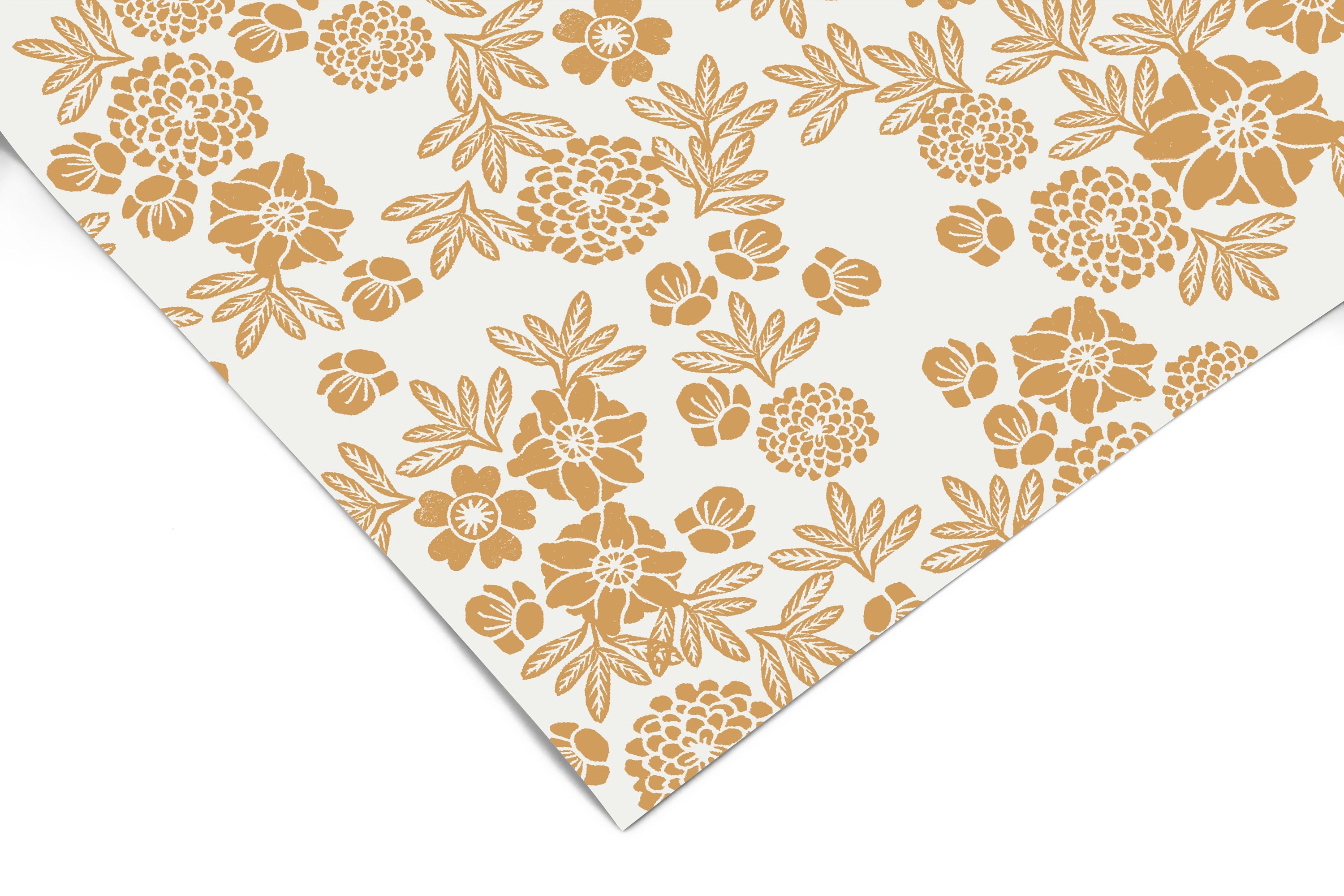 Golden Hour Garden | Two-Toned Floral Removable Contact Paper for Shelves, Cabinets, Walls, DIY Home Decor 1088