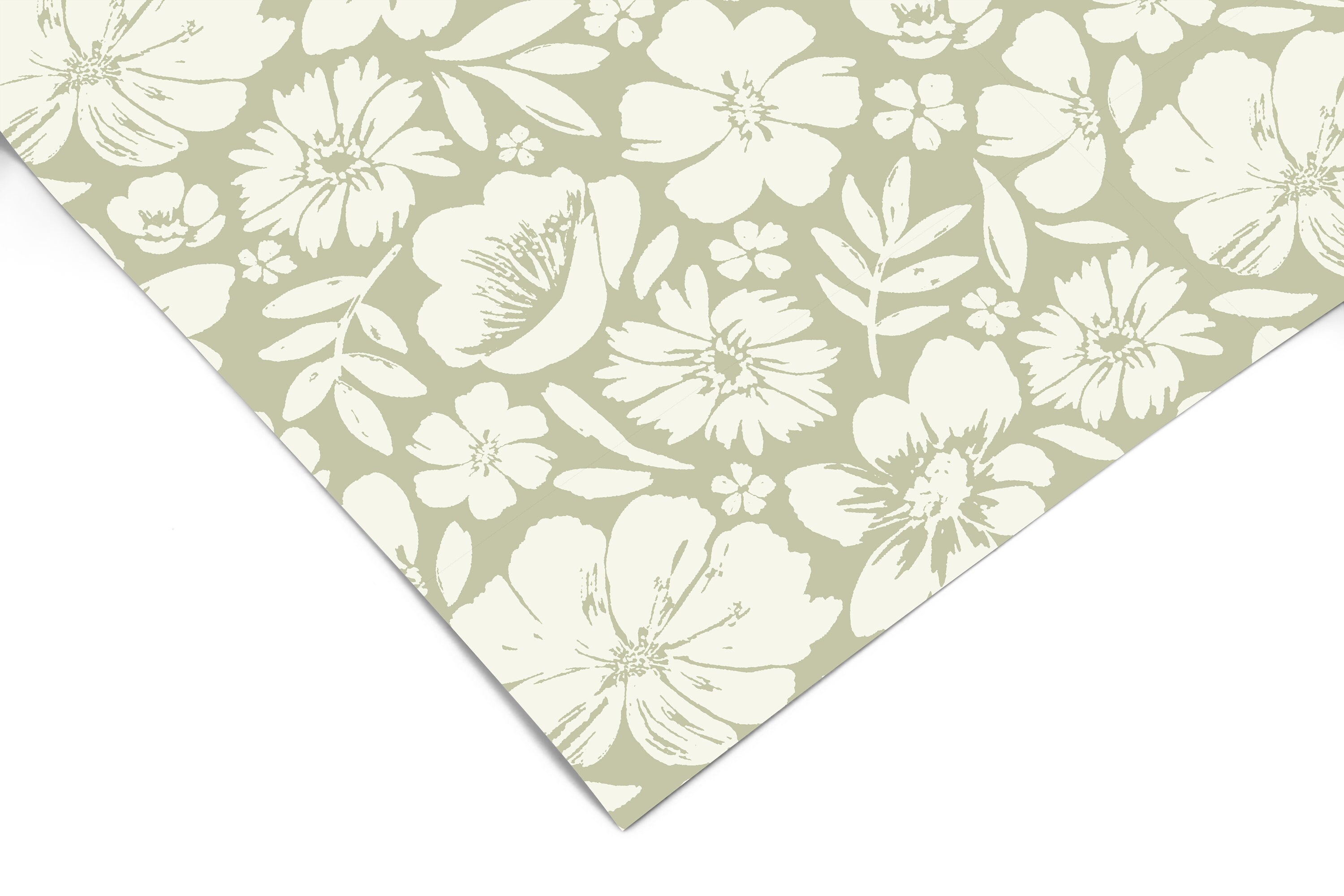 Muted Cream Floral Contact Paper | Peel And Stick Wallpaper | Removable Wallpaper | Shelf Liner Drawer Liner Peel and Stick Paper 1110