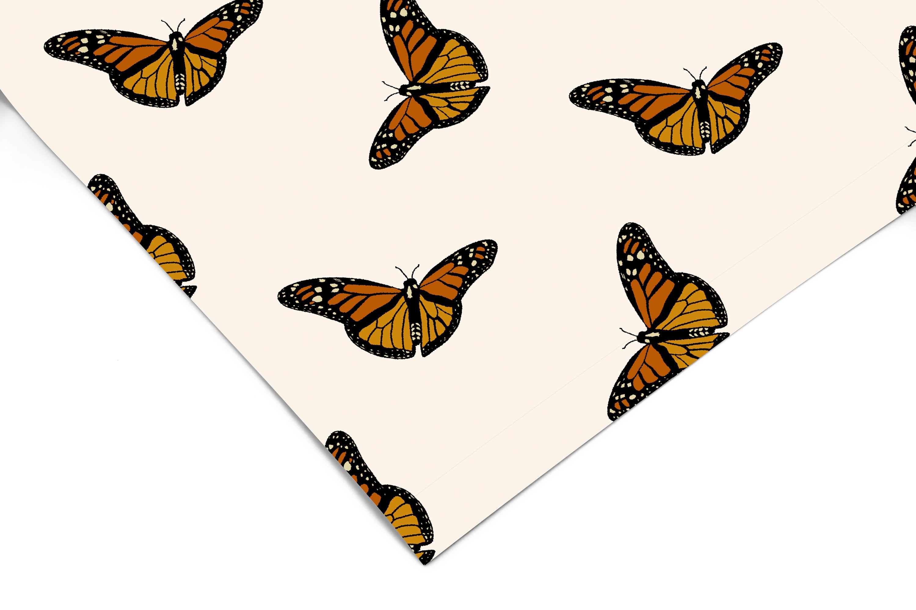 Monarch Butterfly Cream Contact Paper | Peel And Stick Wallpaper | Removable Wallpaper | Shelf Liner Drawer Liner Peel and Stick Paper 1120 - JamesAndColors