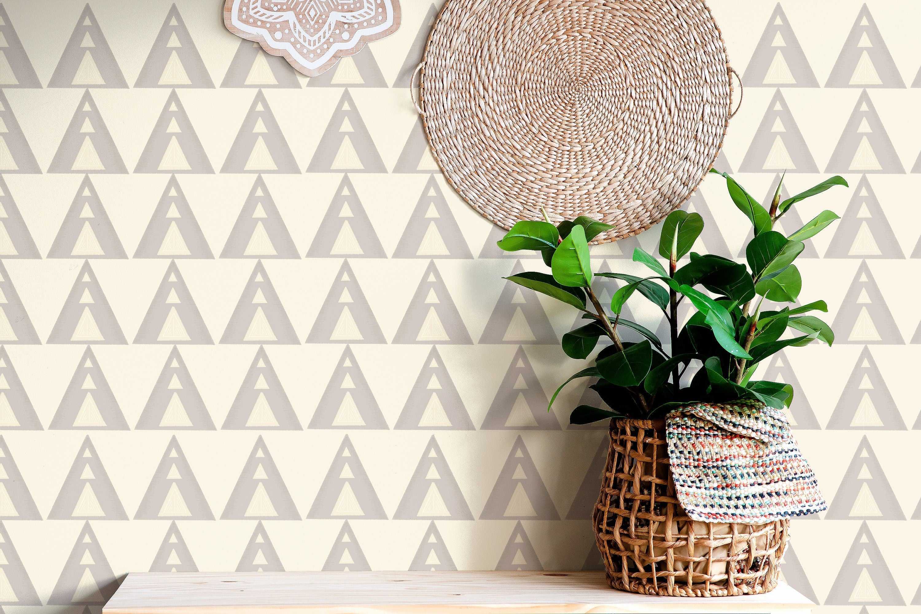 Boho Cream Wallpaper Peel and Stick Wallpaper Removable Wallpaper Wall Decor Home Decor Wall Art Printable Wall Art Room Decor 3655 - JamesAndColors