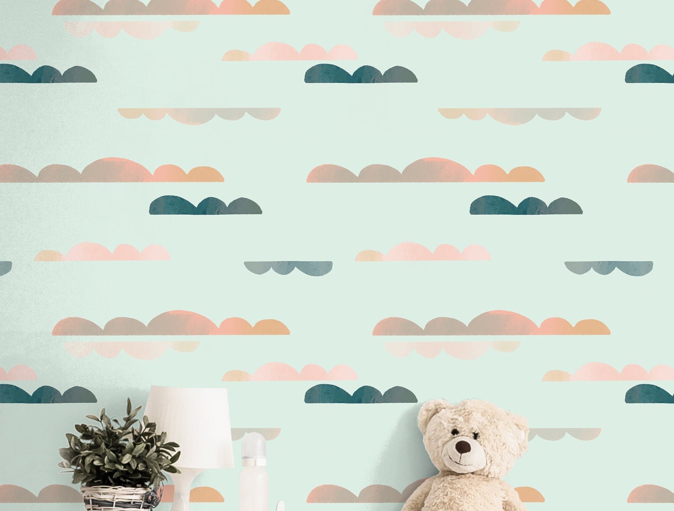 Fantasy Sky Wallpaper | Girls Nursery Wallpaper | Kids Wallpaper | Childrens Wallpaper | Peel Stick Wallpaper | Removable Wallpaper | 3662 - JamesAndColors