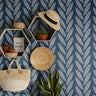 Dark Navy Boho Leaf Wallpaper Peel and Stick Wallpaper Removable Wallpaper Wall Decor Home Decor Wall Art Printable Wall Art Room Decor 3678 - JamesAndColors